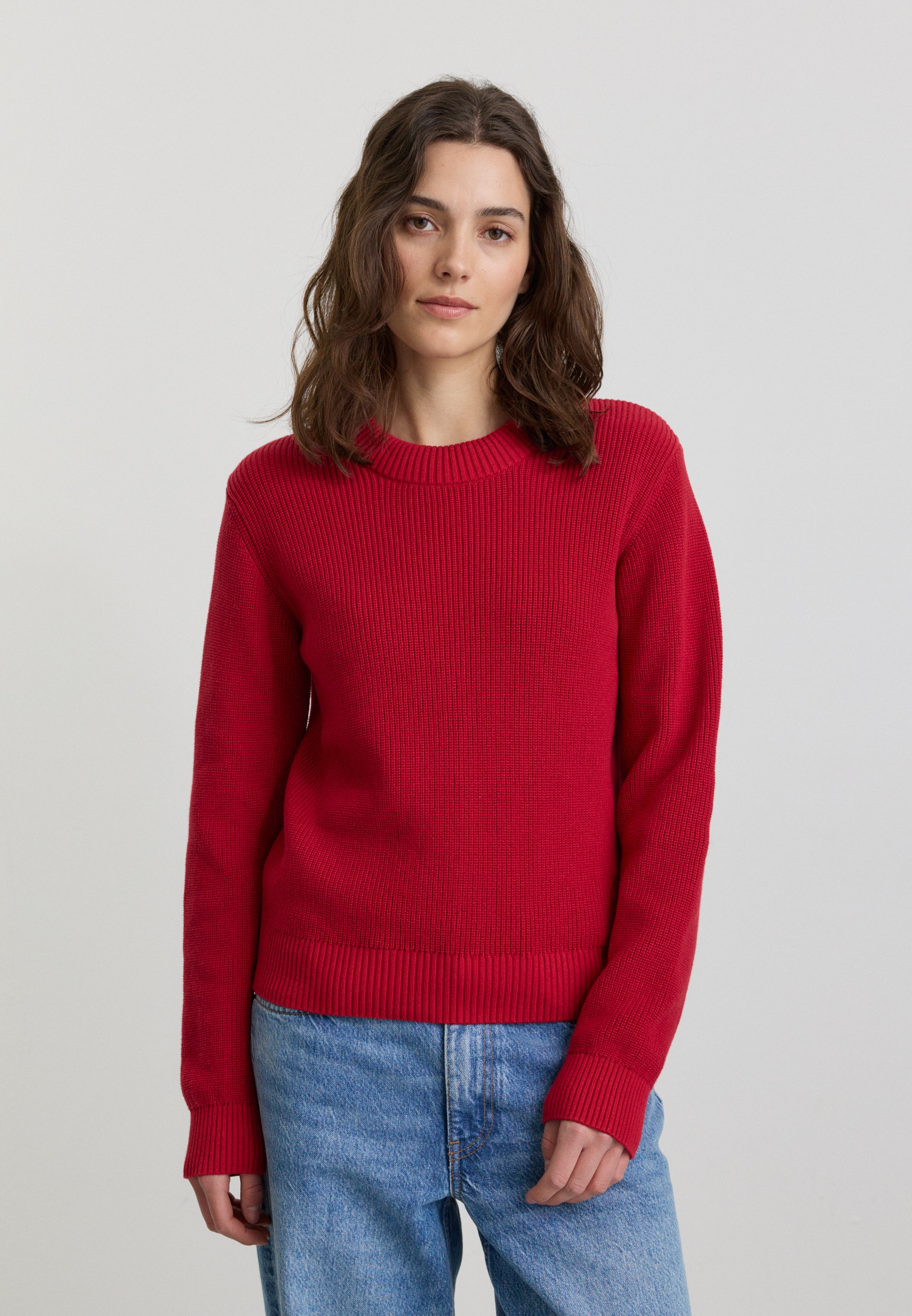 Recolution Longan maglione cotone bio rosso signal red