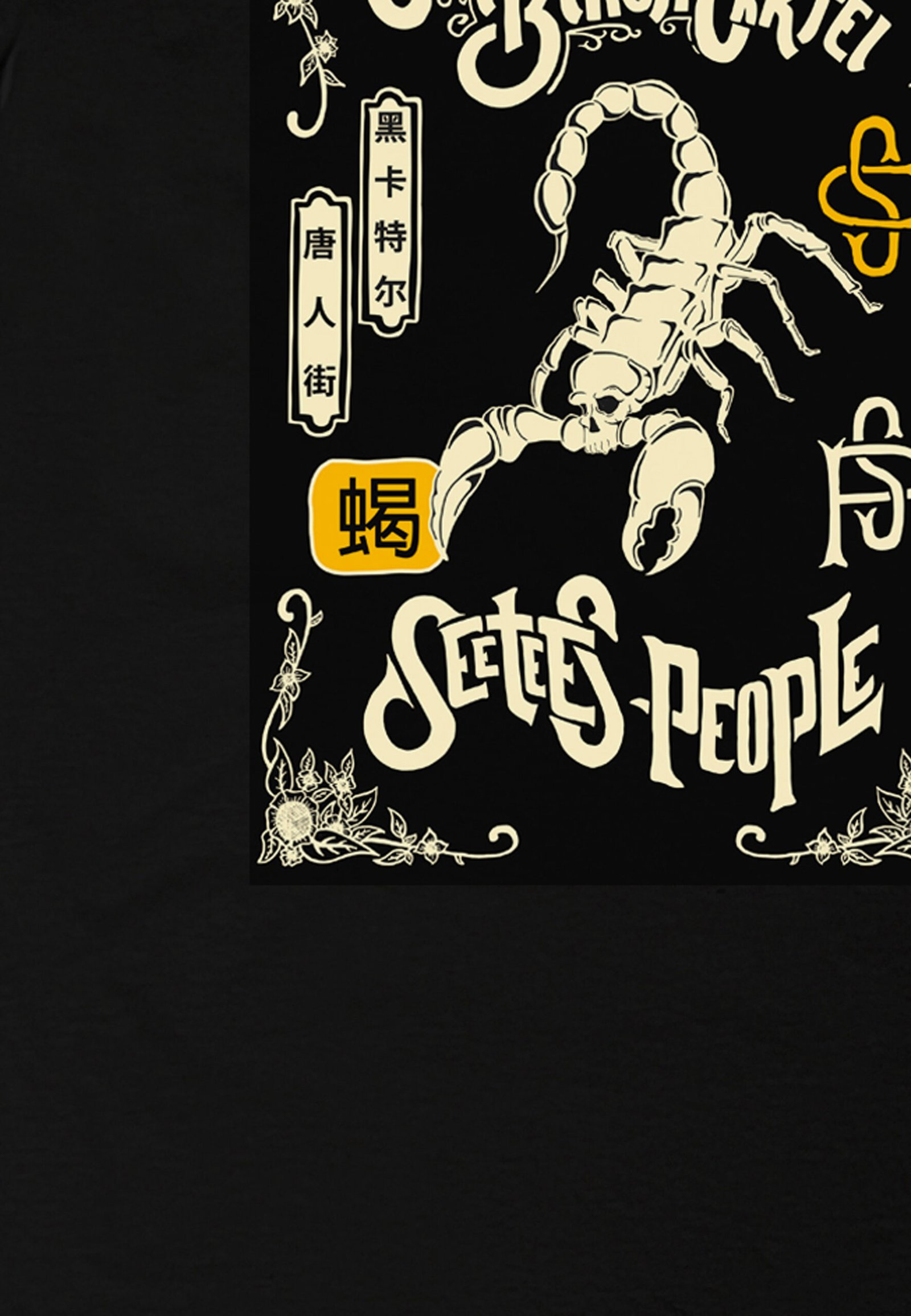 Seetees Black Scorpion t-shirt stampa scorpione