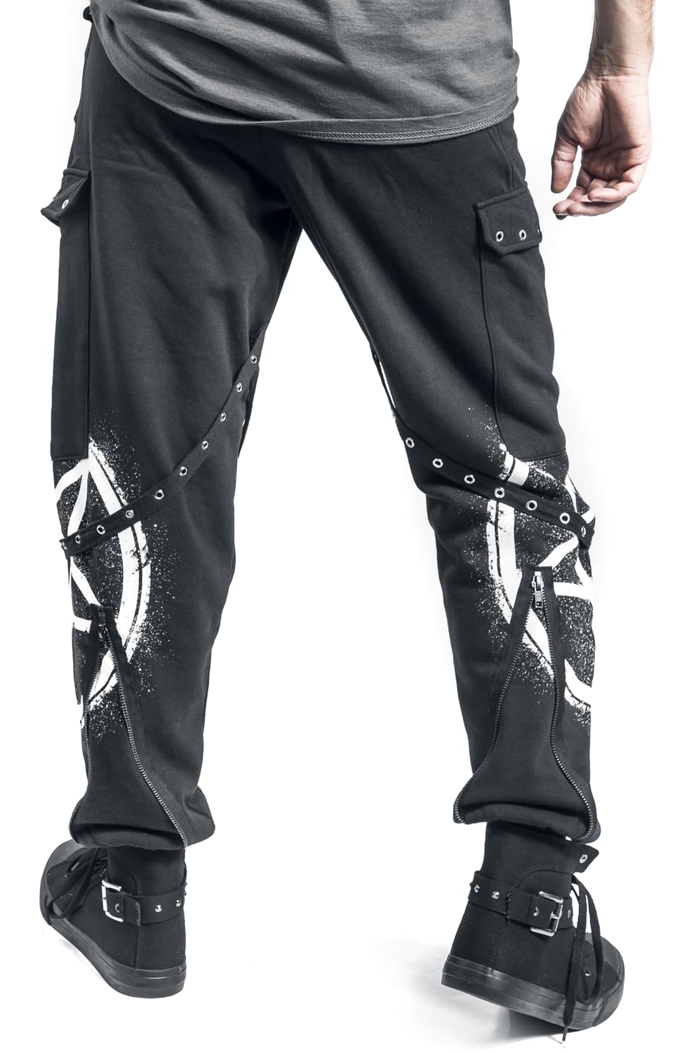 Gothicana by EMP pantaloni uomo neri L con tasche