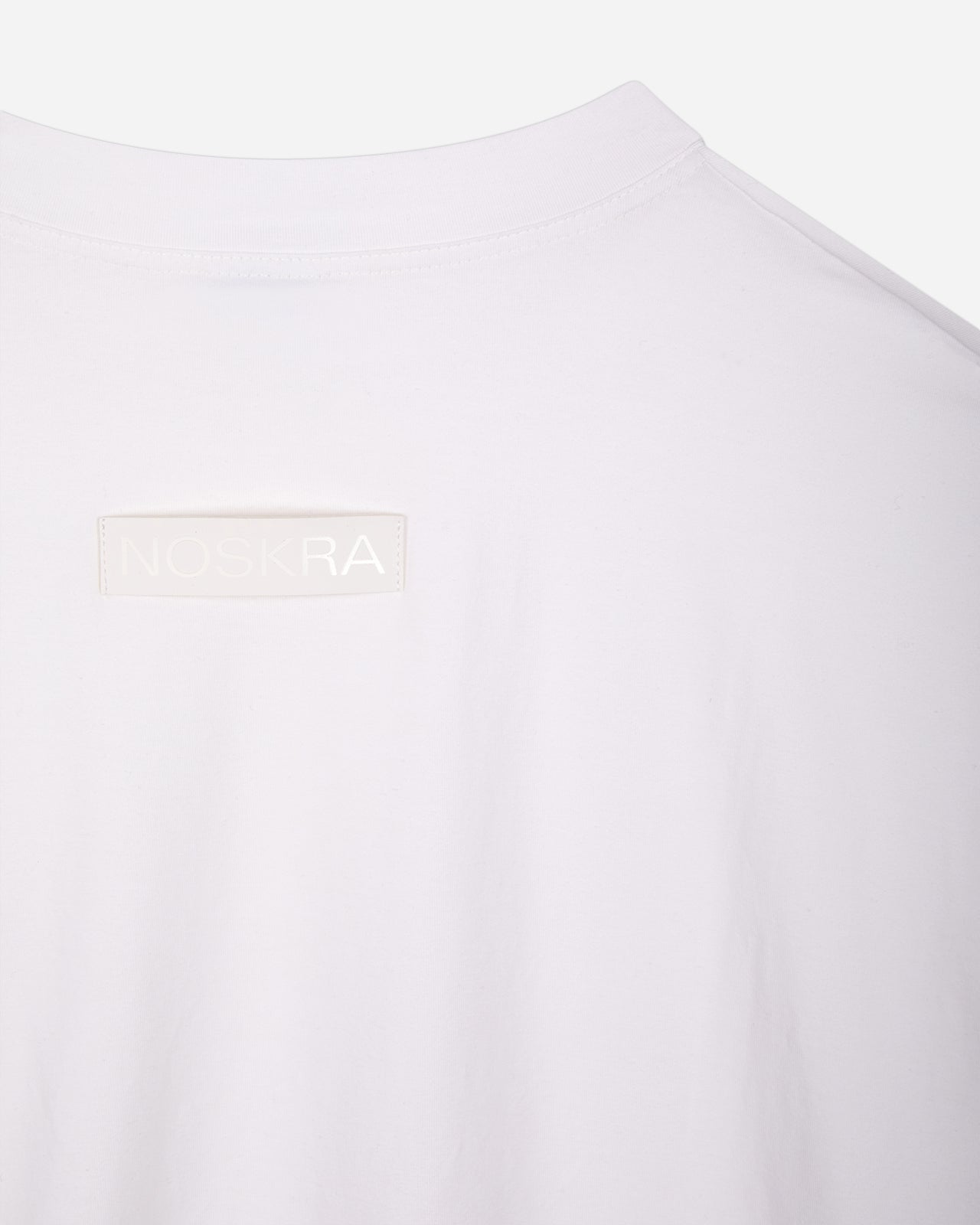 Noskra Logo t-shirt bianca cotone patch cucita