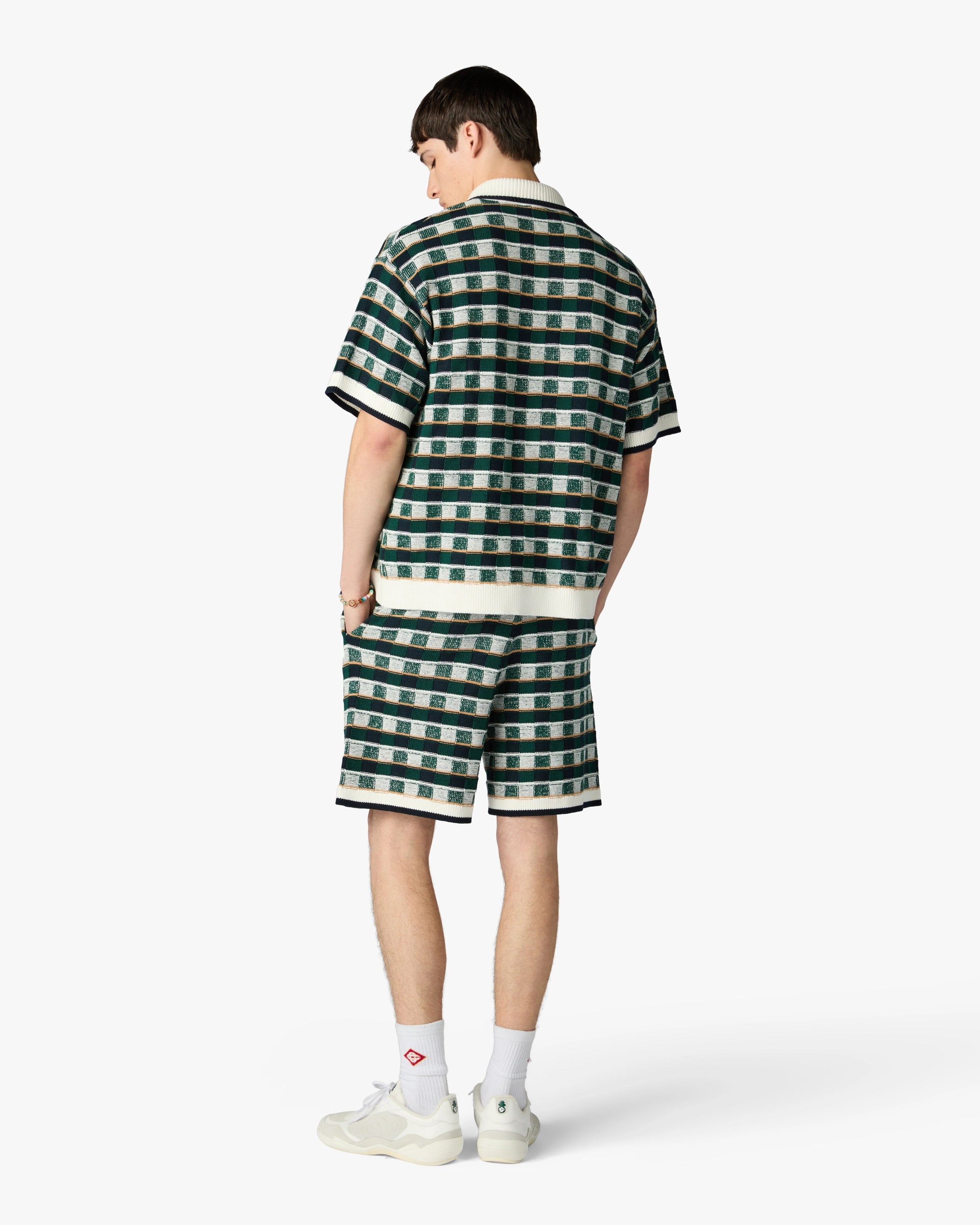 Casablanca Mosaic Green Crochet shorts verde cotone