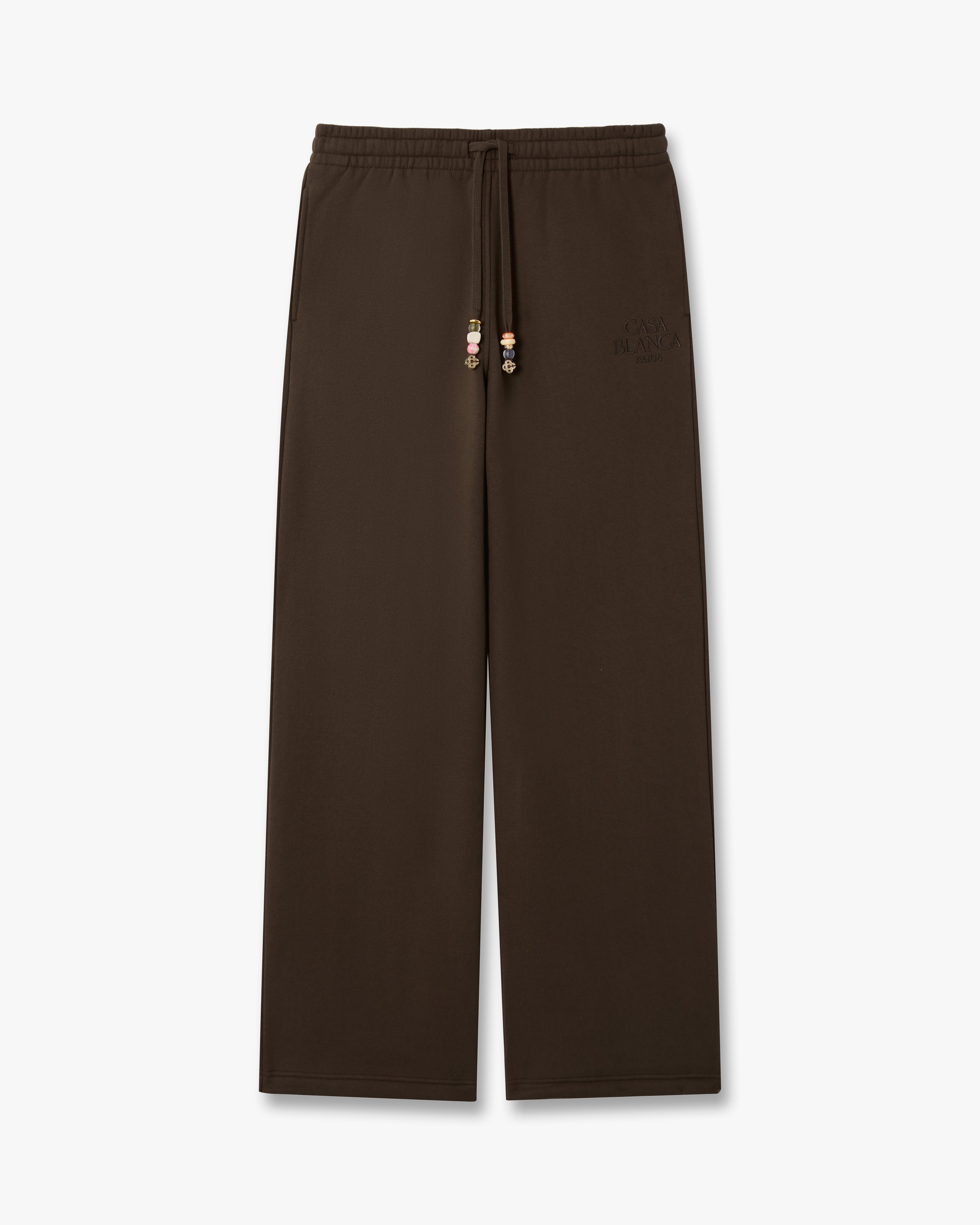 Casablanca Wide Leg pantaloni tuta marroni cotone cashmere