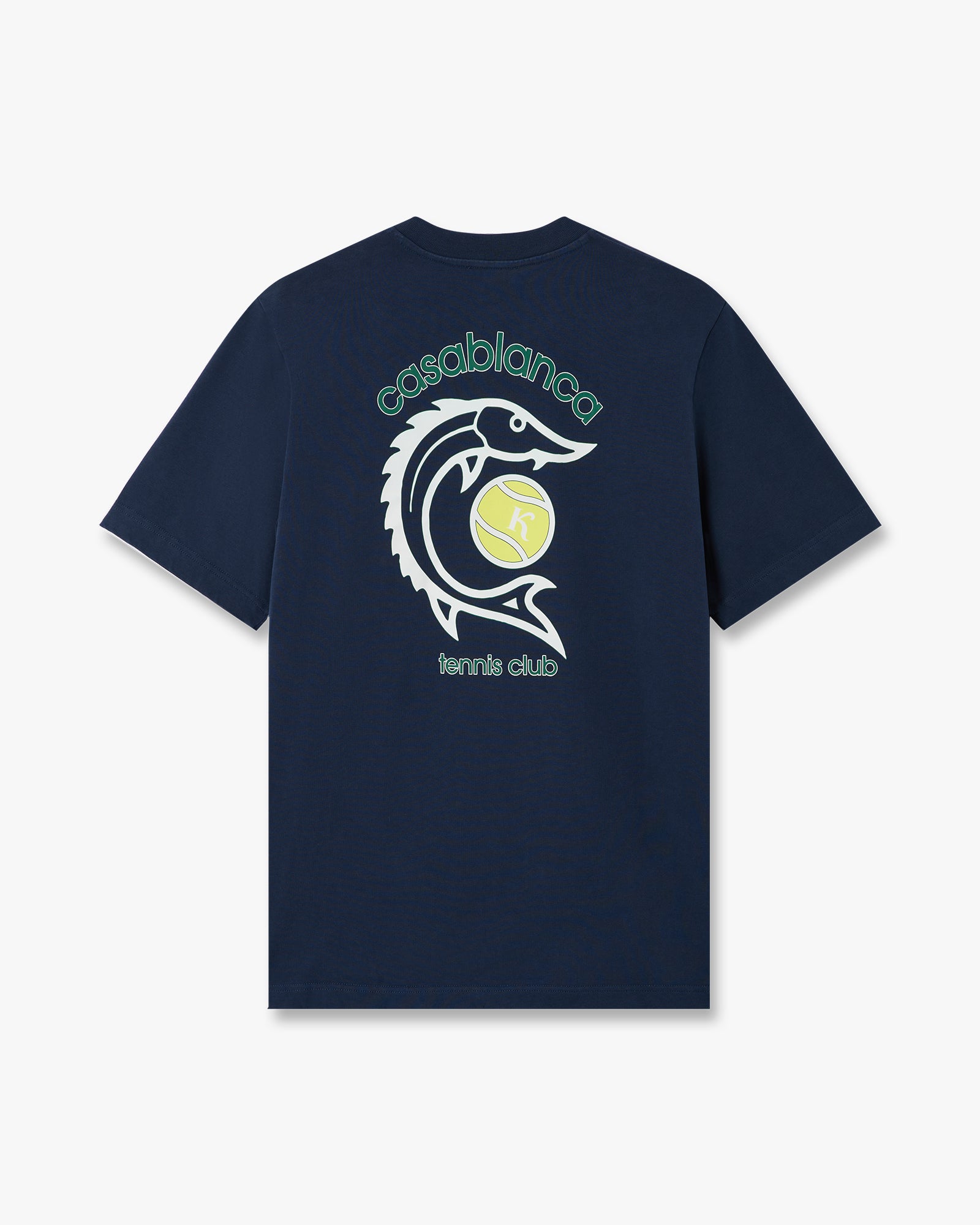 Casablanca Casa Kaspia T-Shirt Cotone Blu Navy