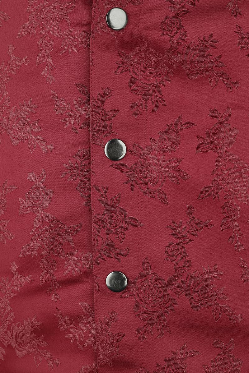 Gothicana by EMP Camicia Rose Rosso Scuro Maniche Lunghe taglia L