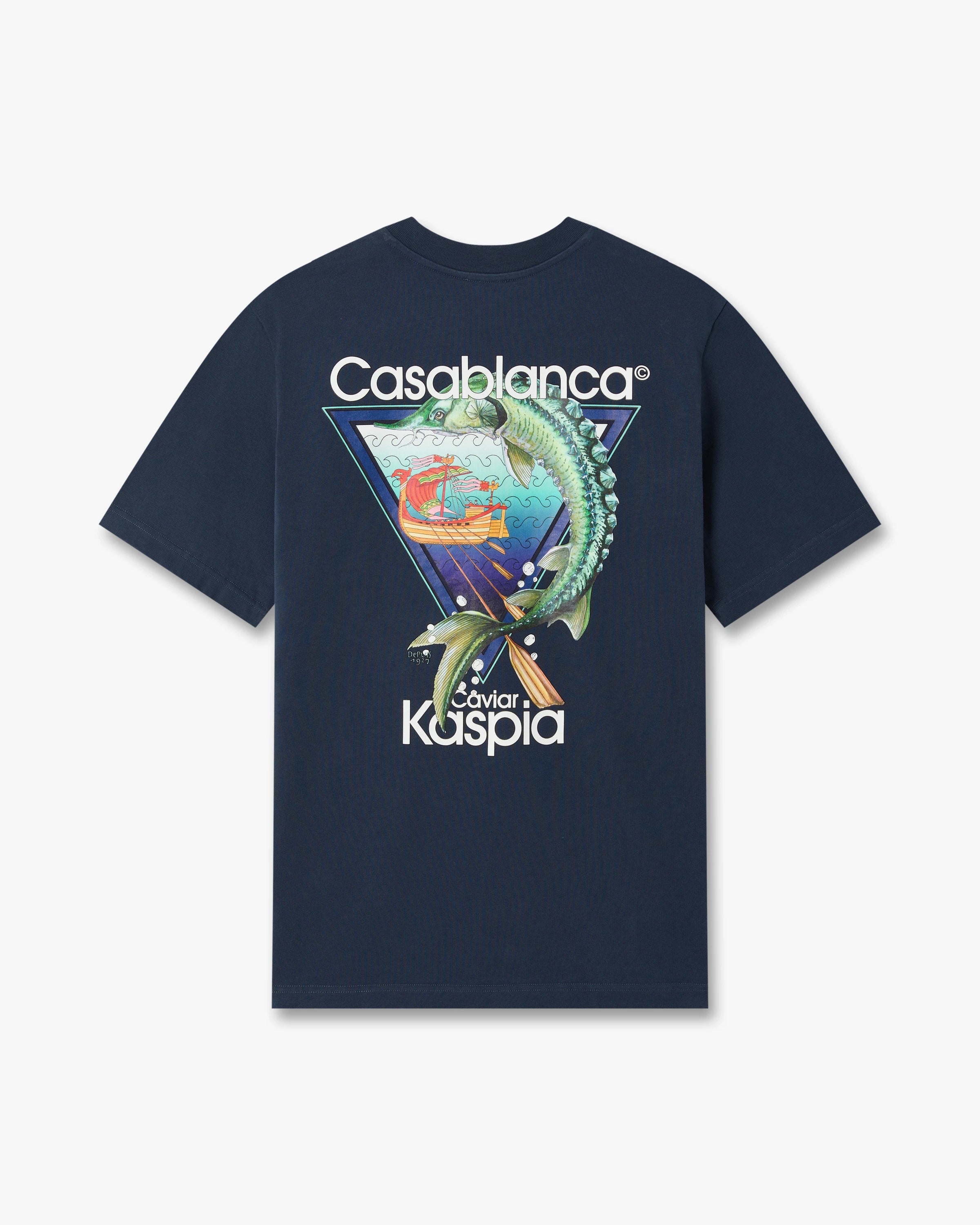 Casablanca Casa Kaspia New York Club Icon T-Shirt Blu