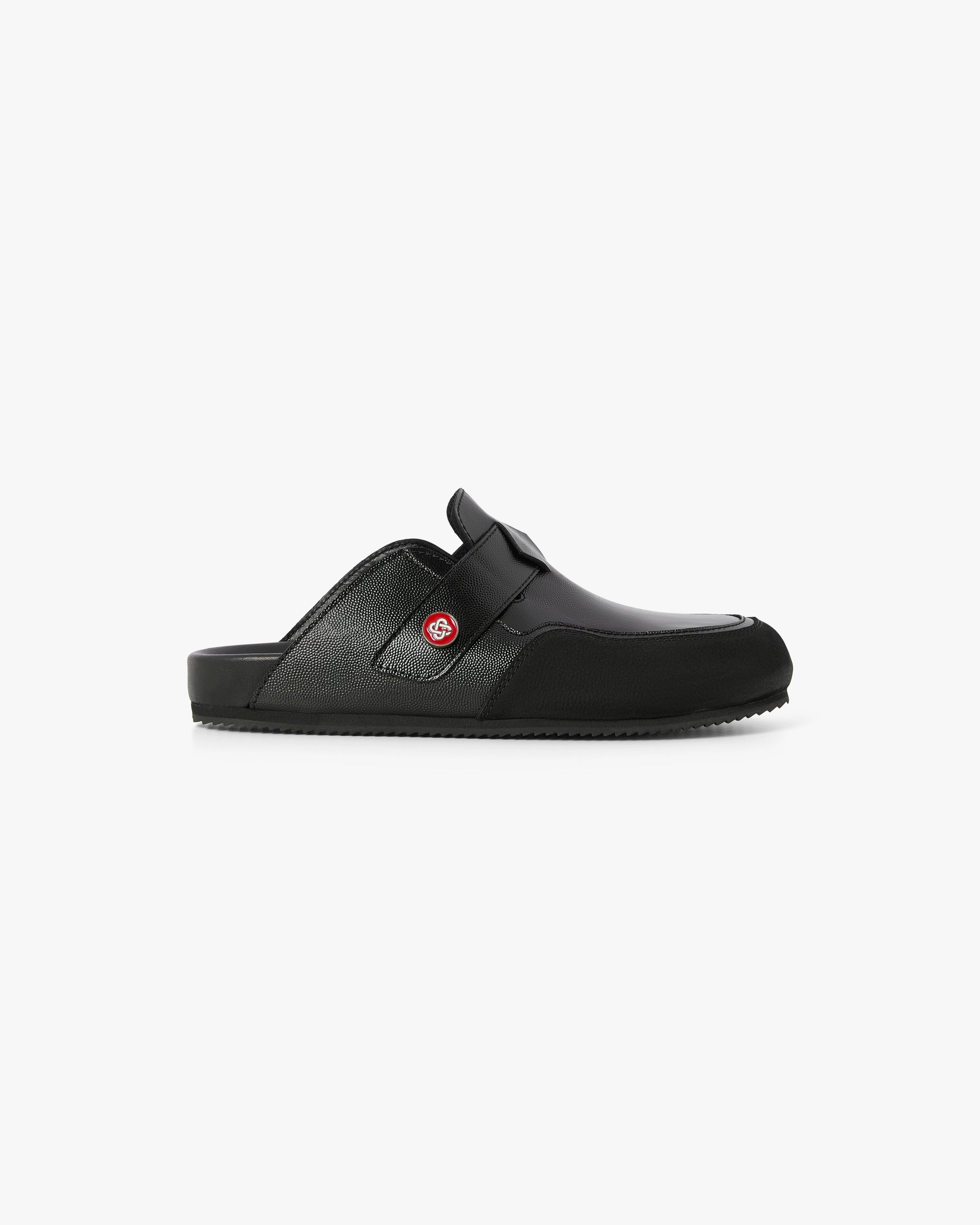 Casablanca Outdoor mule nero in pelle uomo
