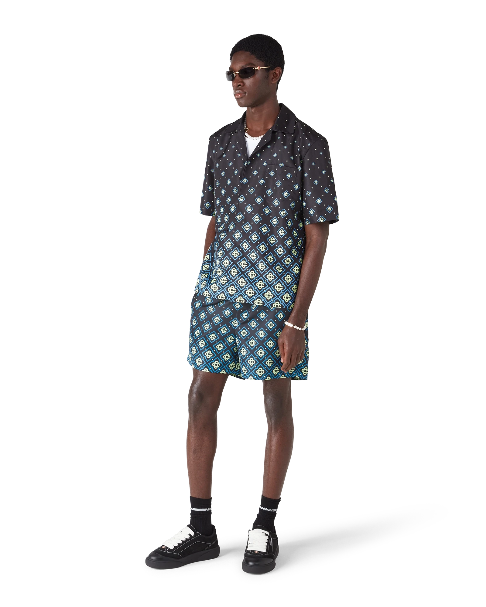 Casablanca Degrade Monogram Camicia Mare Nera
