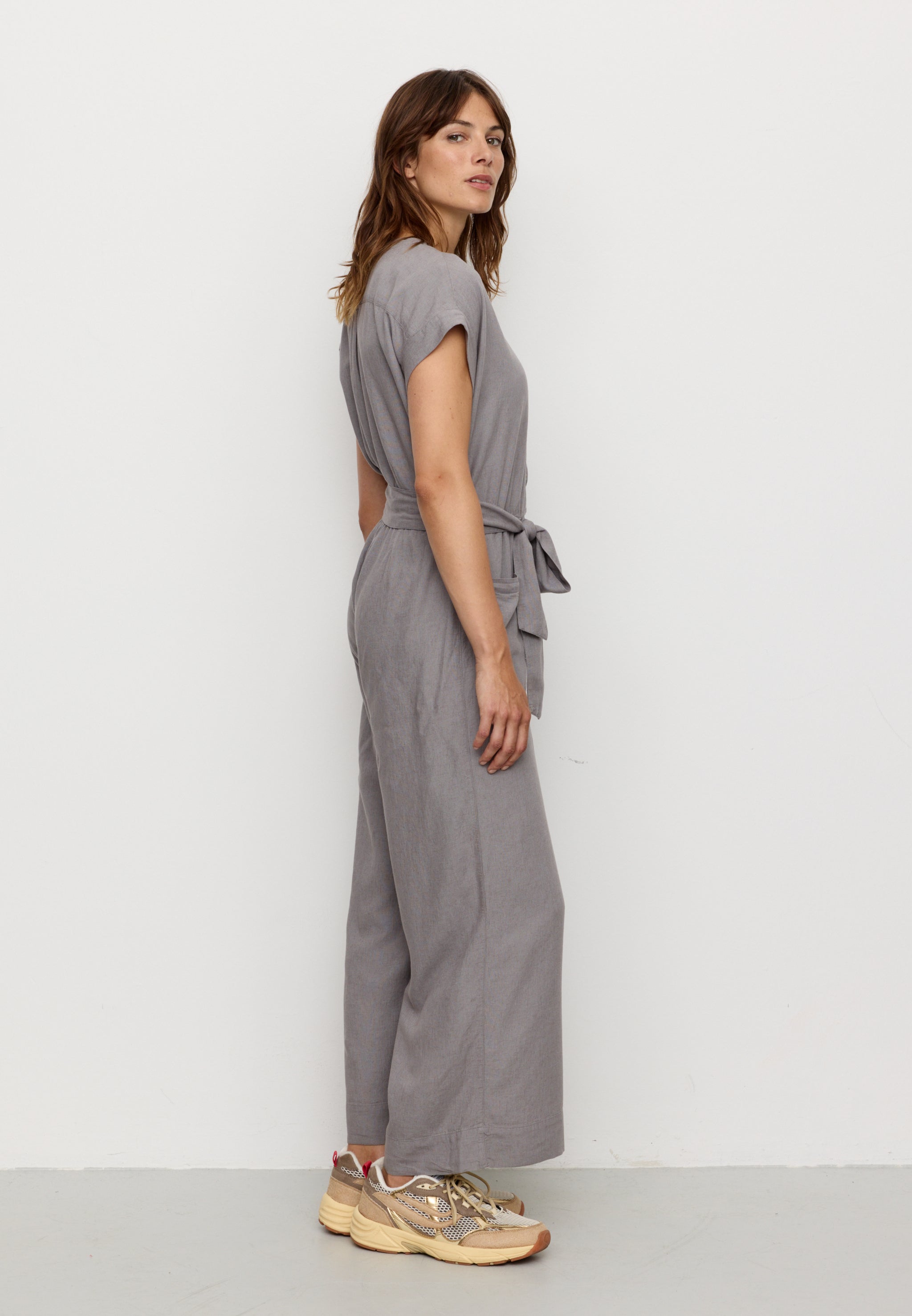 Recolution Dianella tuta donna greige in lino