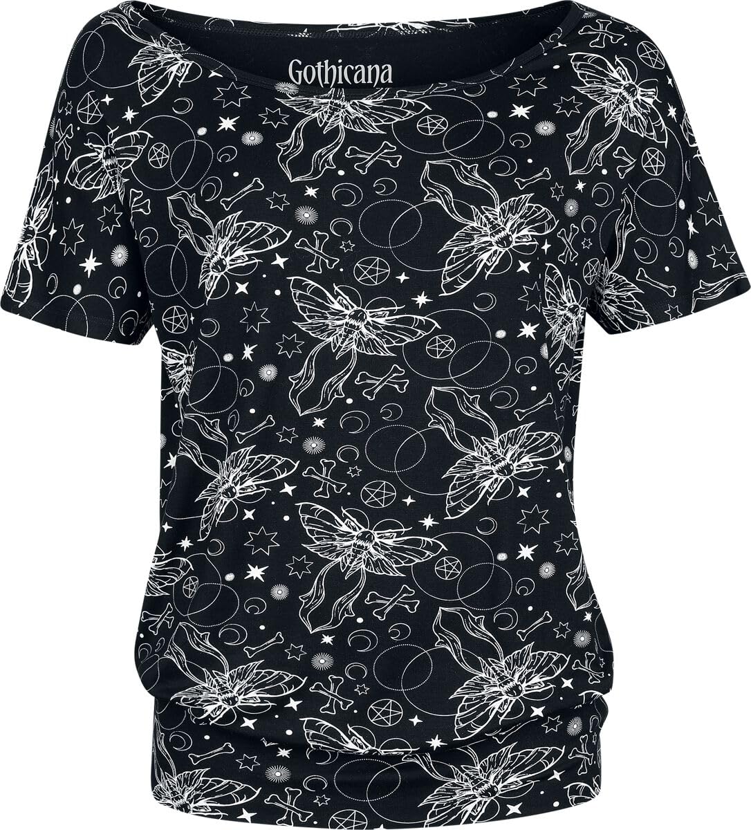 Gothicana by EMP T-Shirt Nero Stampa Totale Donna