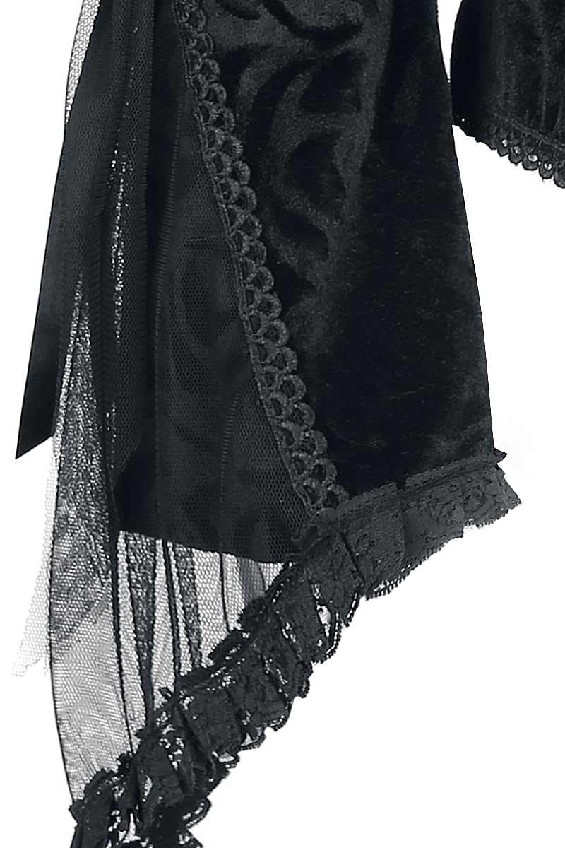 Gothicana by EMP Maglia Nera Volant Maniche Lunghe L Gotica