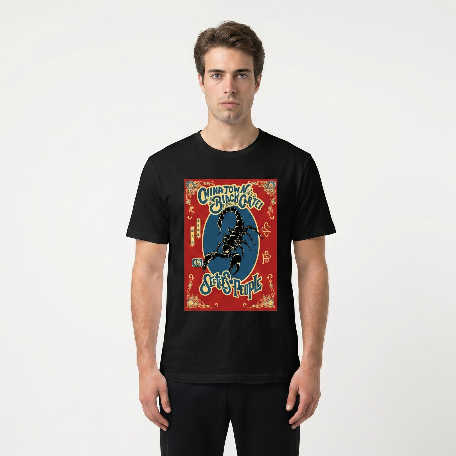 Seetees Chinatown Black Cartel Red Scorpion maglietta manica corta