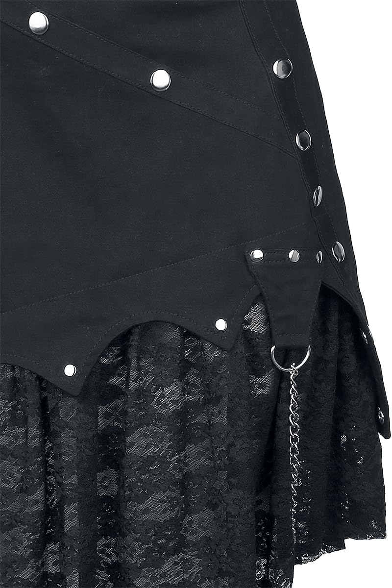 Gothicana by EMP gonna asimmetrica nera pizzo L