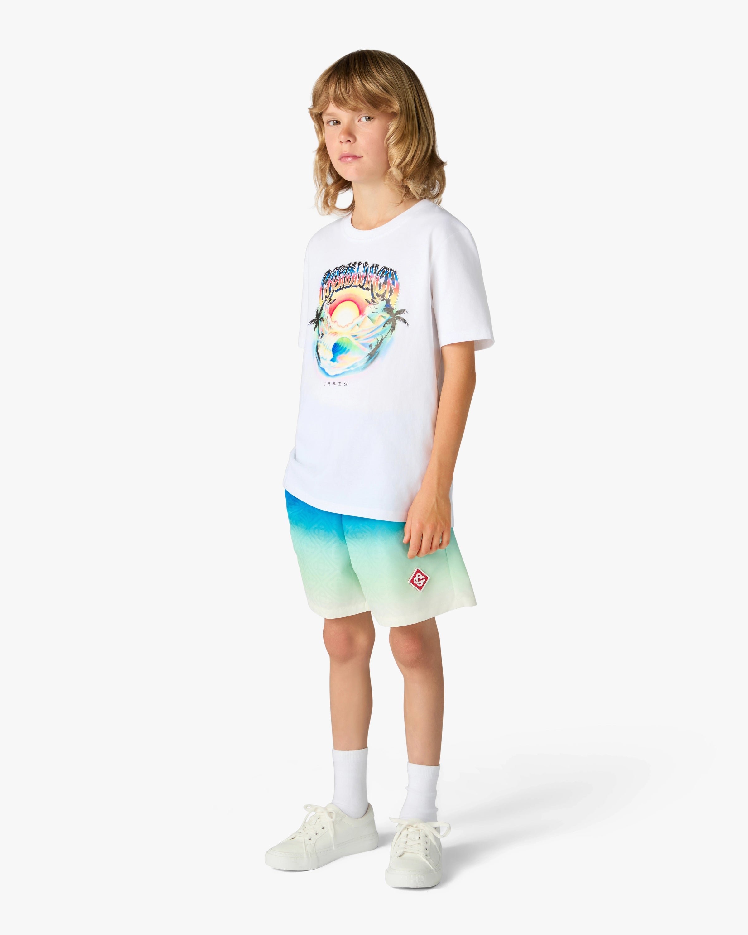 Casablanca Airspray t-shirt bambino bianca cotone organico