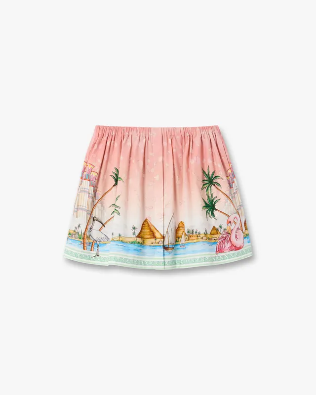 Casablanca Ethereal minigonna cotone rosa stampa