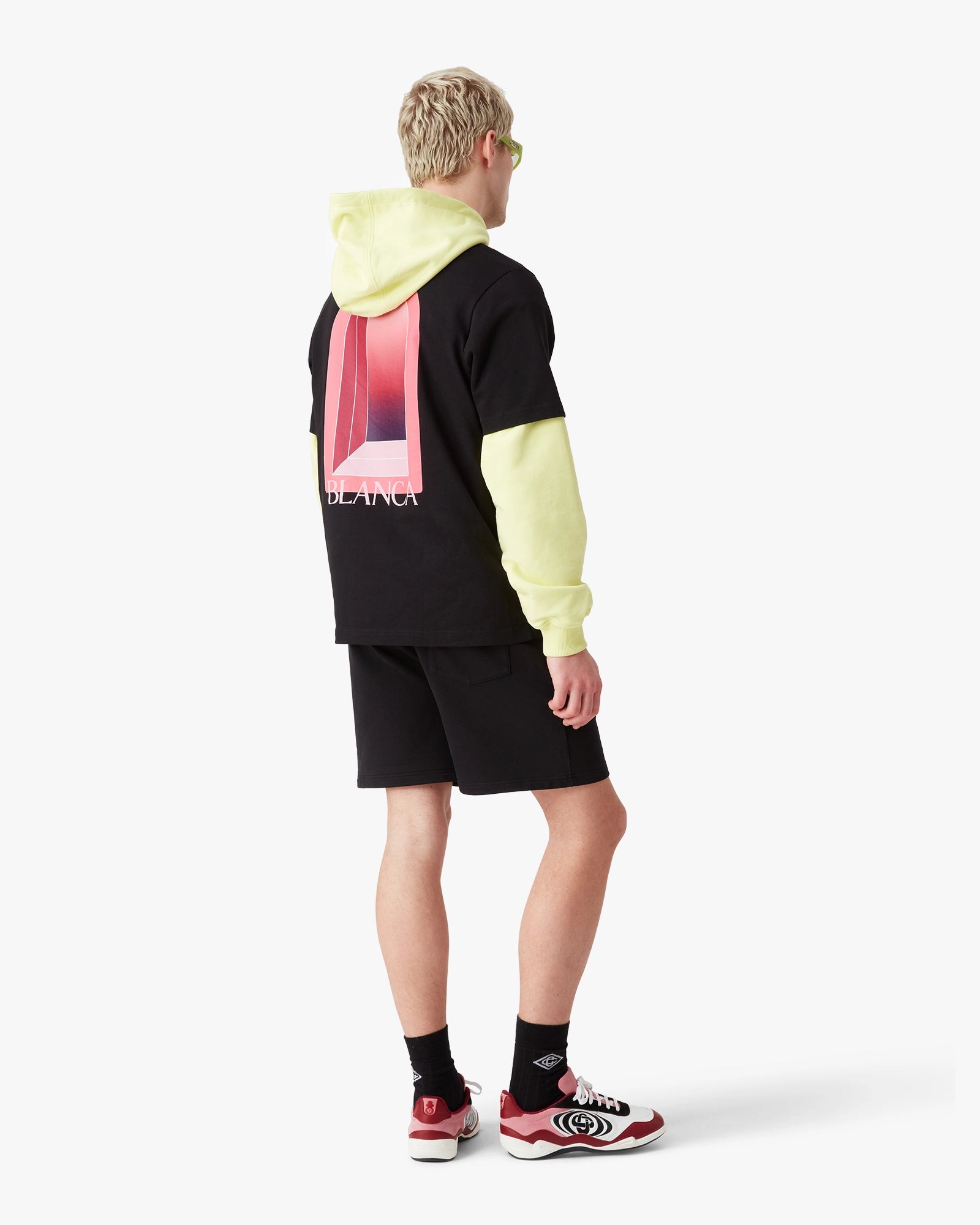 Casablanca L'Arche Shorts Nero Cotone Bio Felpa