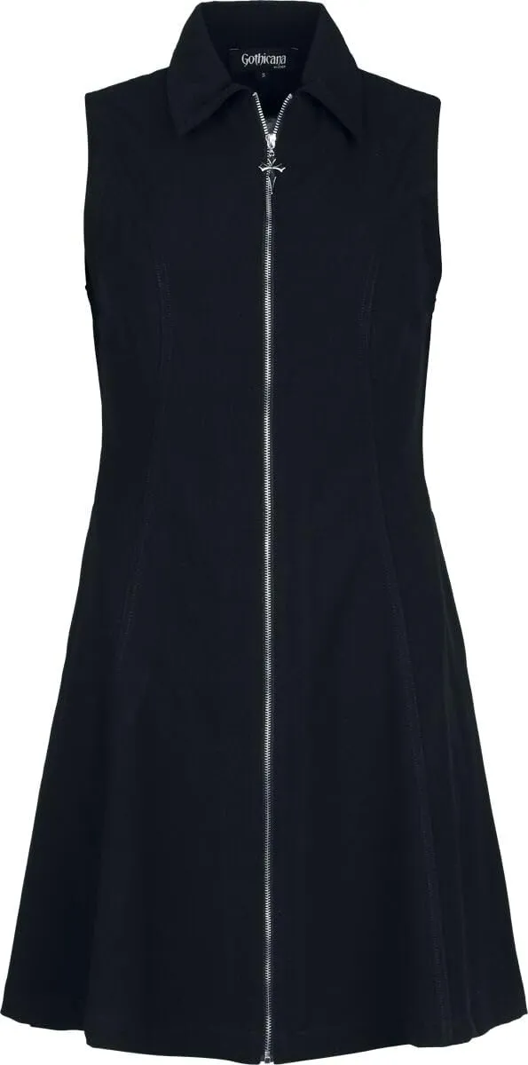 Gothicana by EMP abito trapezio nero M metallo