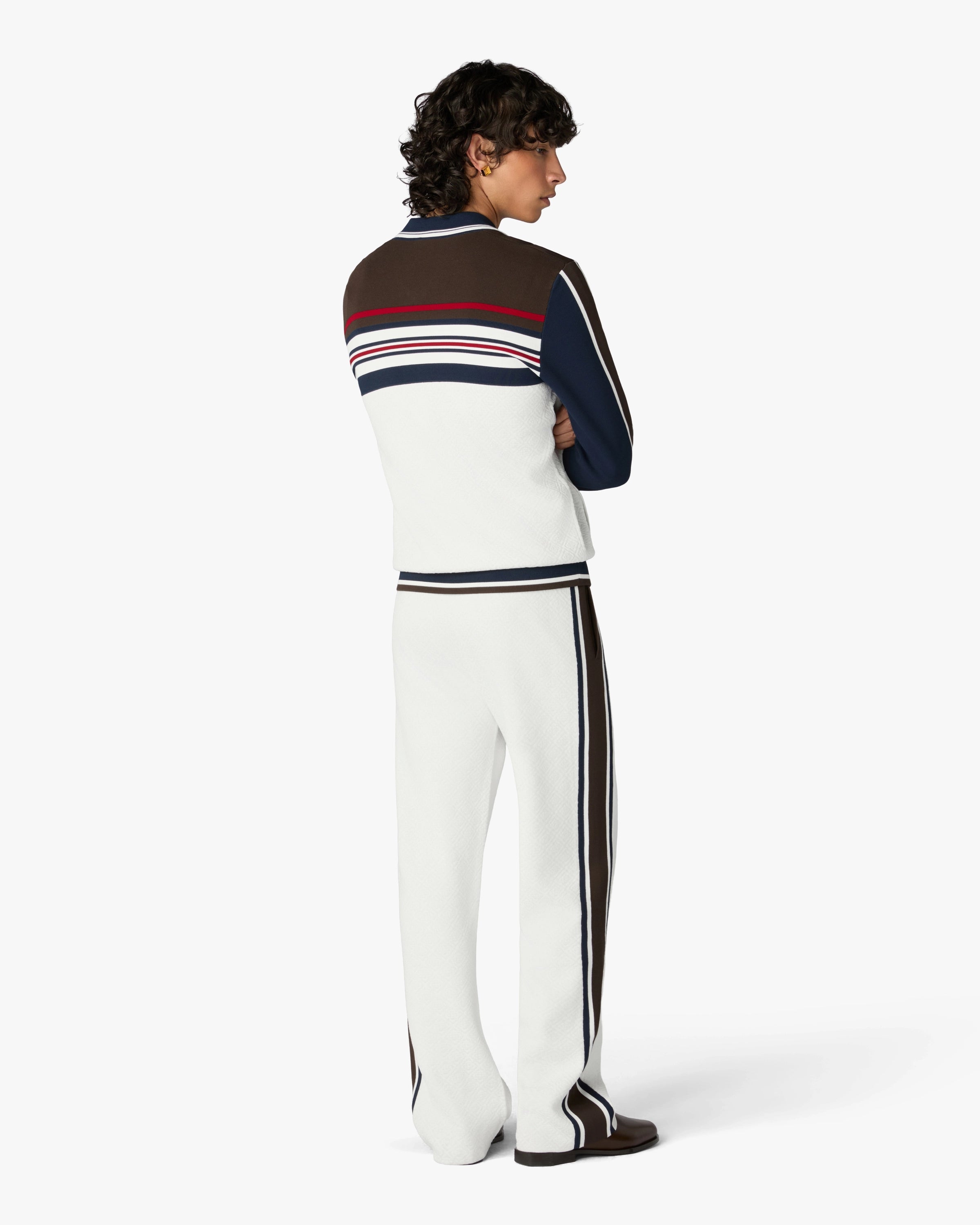 Casablanca Café Culture Stripe Track Pants pantaloni tuta bianco marrone blu