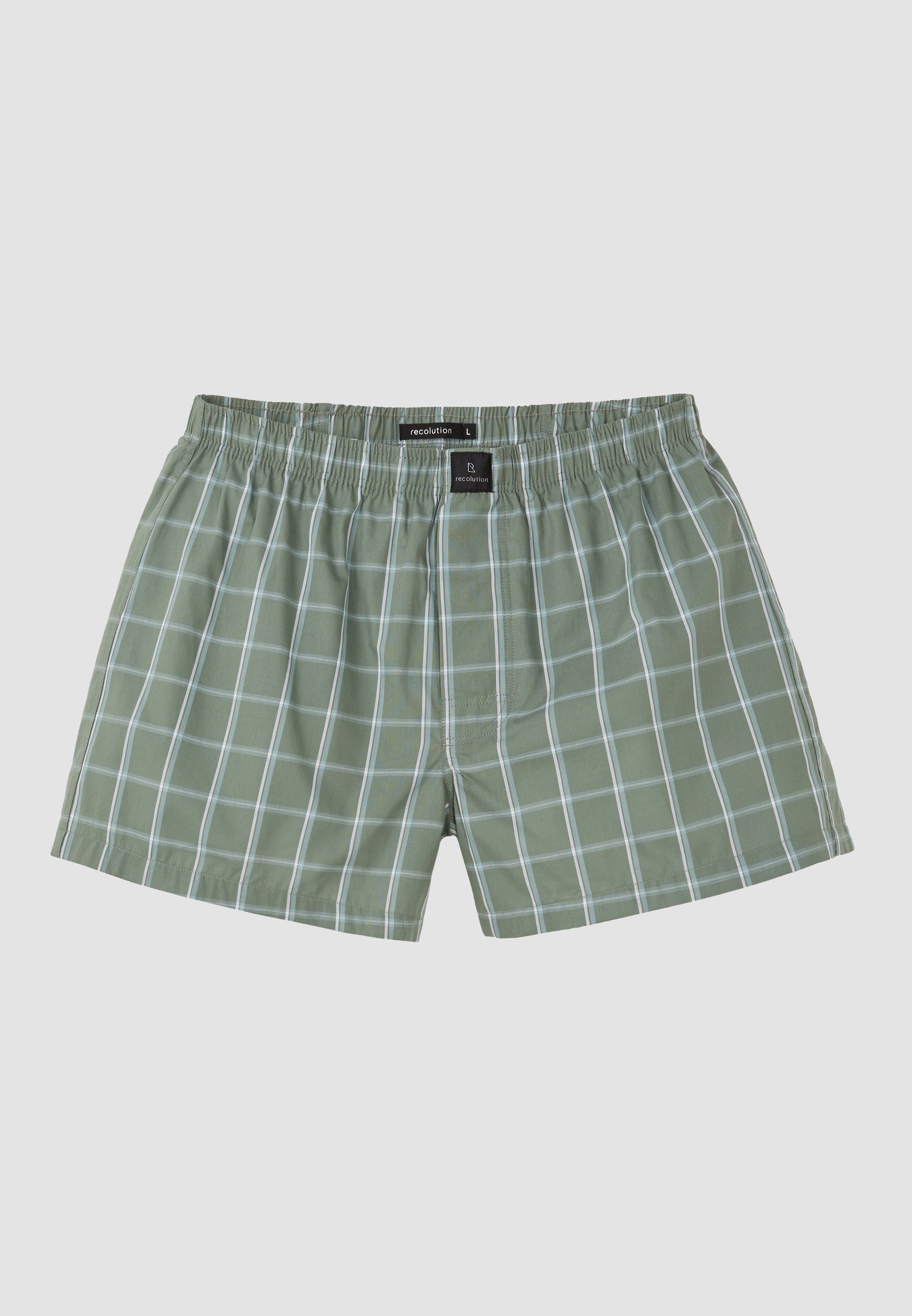 Recolution Amargo Check boxer a quadri khaki taglia L