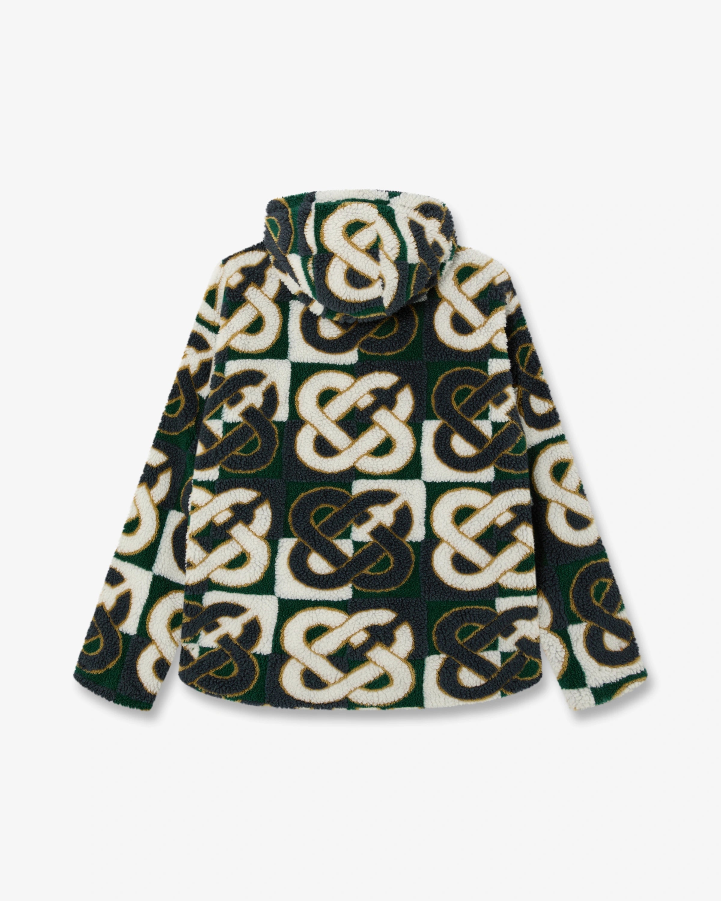 Casablanca Check Monogram giacca fleece uomo verde navy