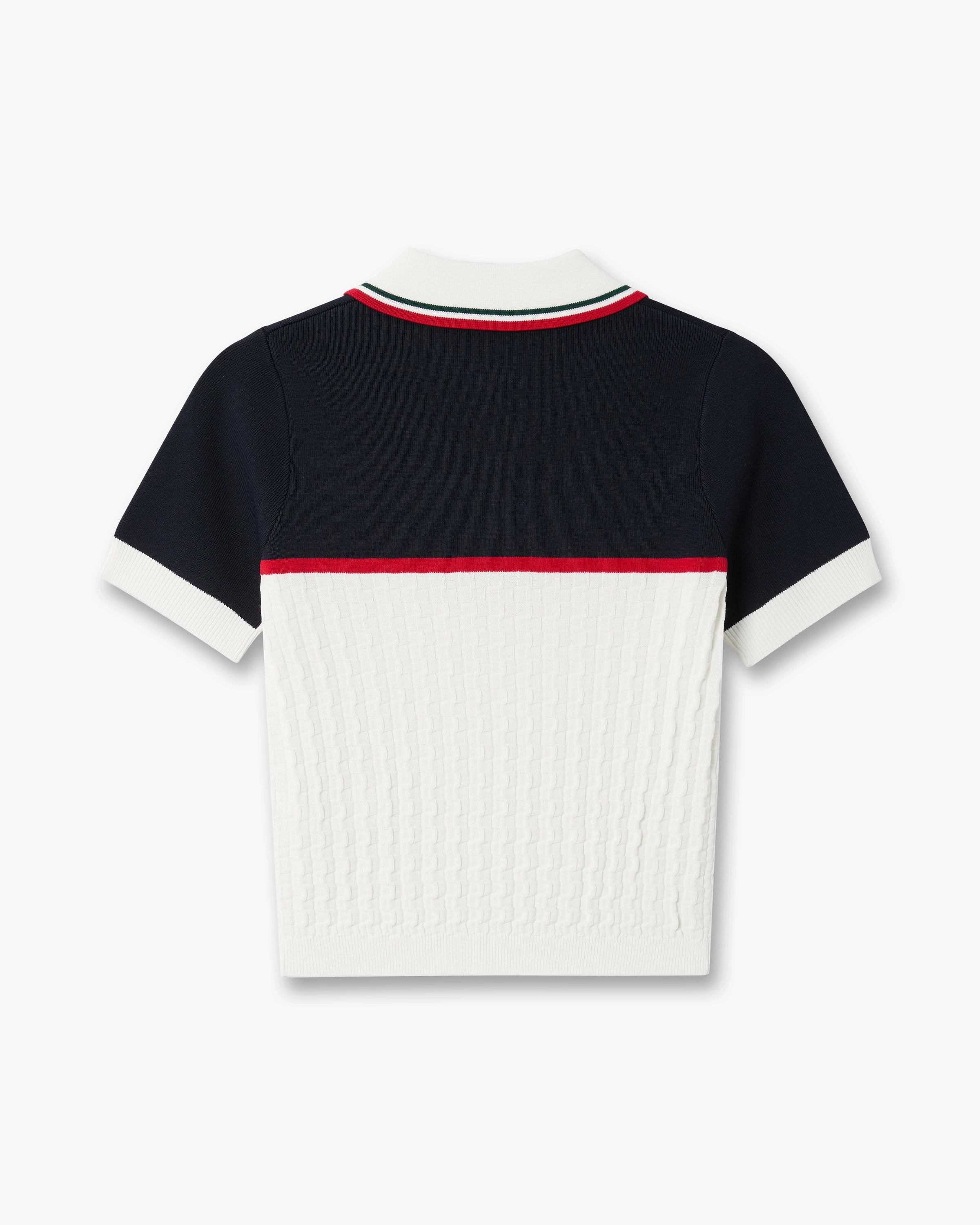Casablanca Tennis polo in maglia crema navy viscosa