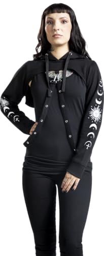 Gothicana by EMP Crop Hoodie felpa donna nero taglia L