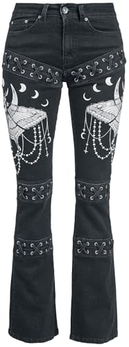 Gothicana by EMP Jeans Neri Allacciati 30W/32L Gotici