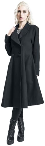 Gothicana by EMP Cappotto Nero Doppia Abbottonatura Taglia L