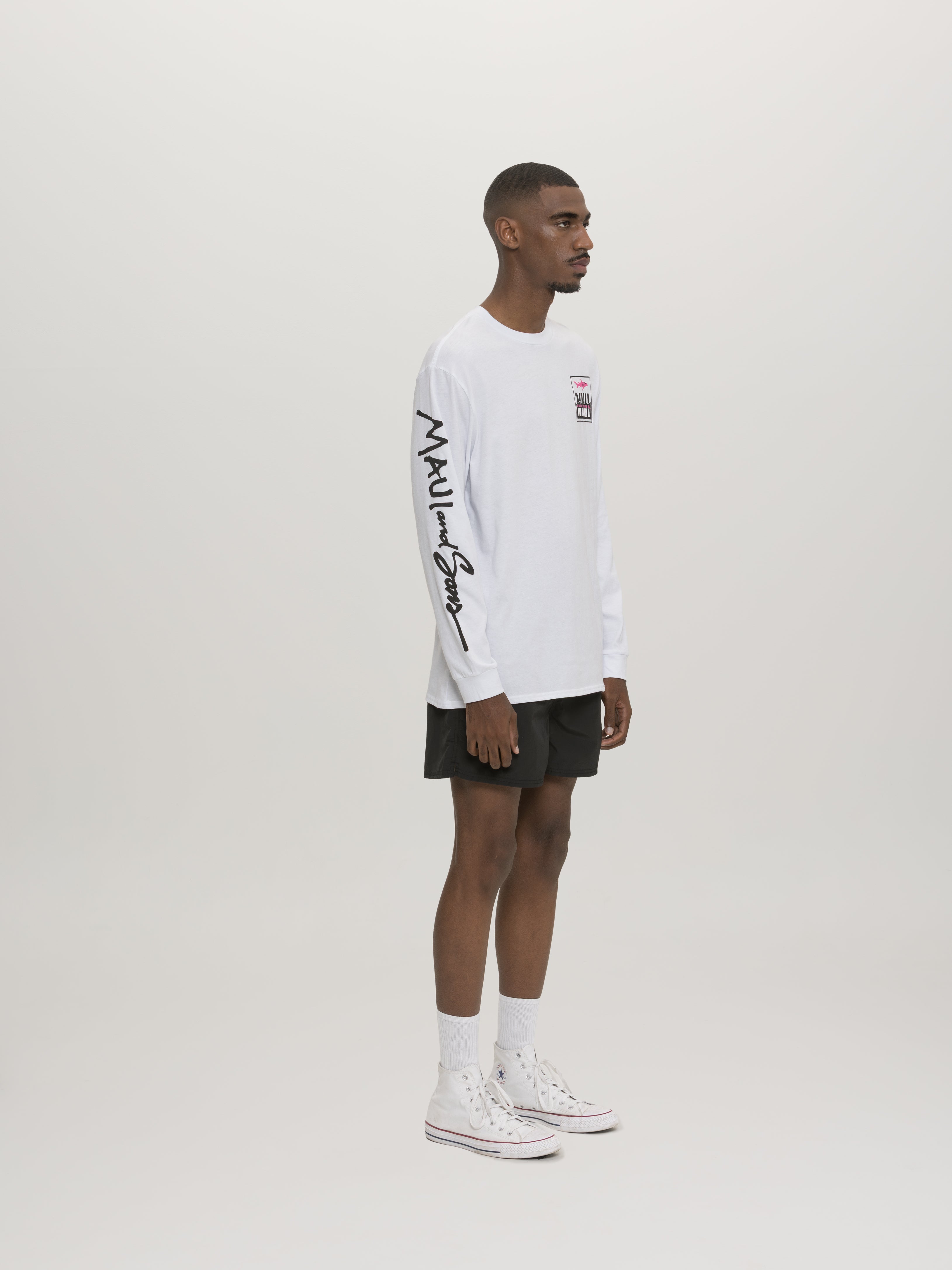 Maui and Sons Classic Fish Out Of Water maglia manica lunga bianca