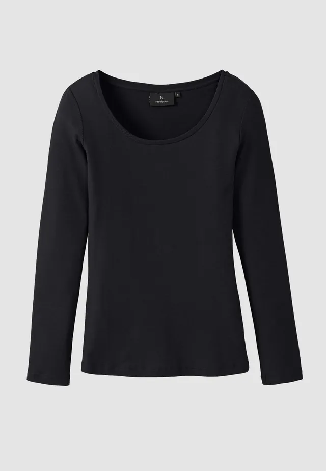 Recolution Senna maglia manica lunga nero cotone bio