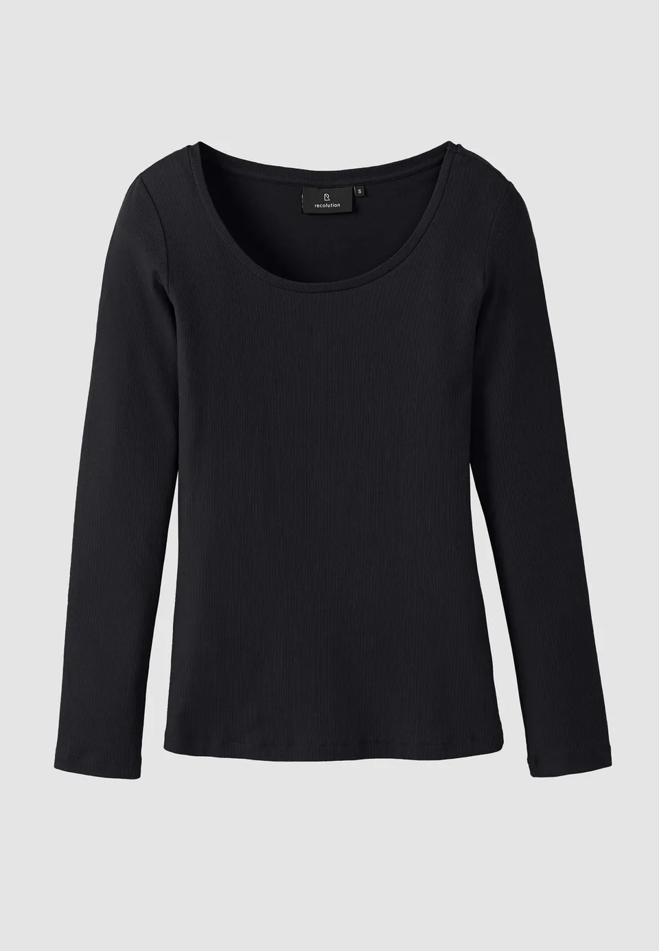 Recolution Senna maglia manica lunga nero cotone bio