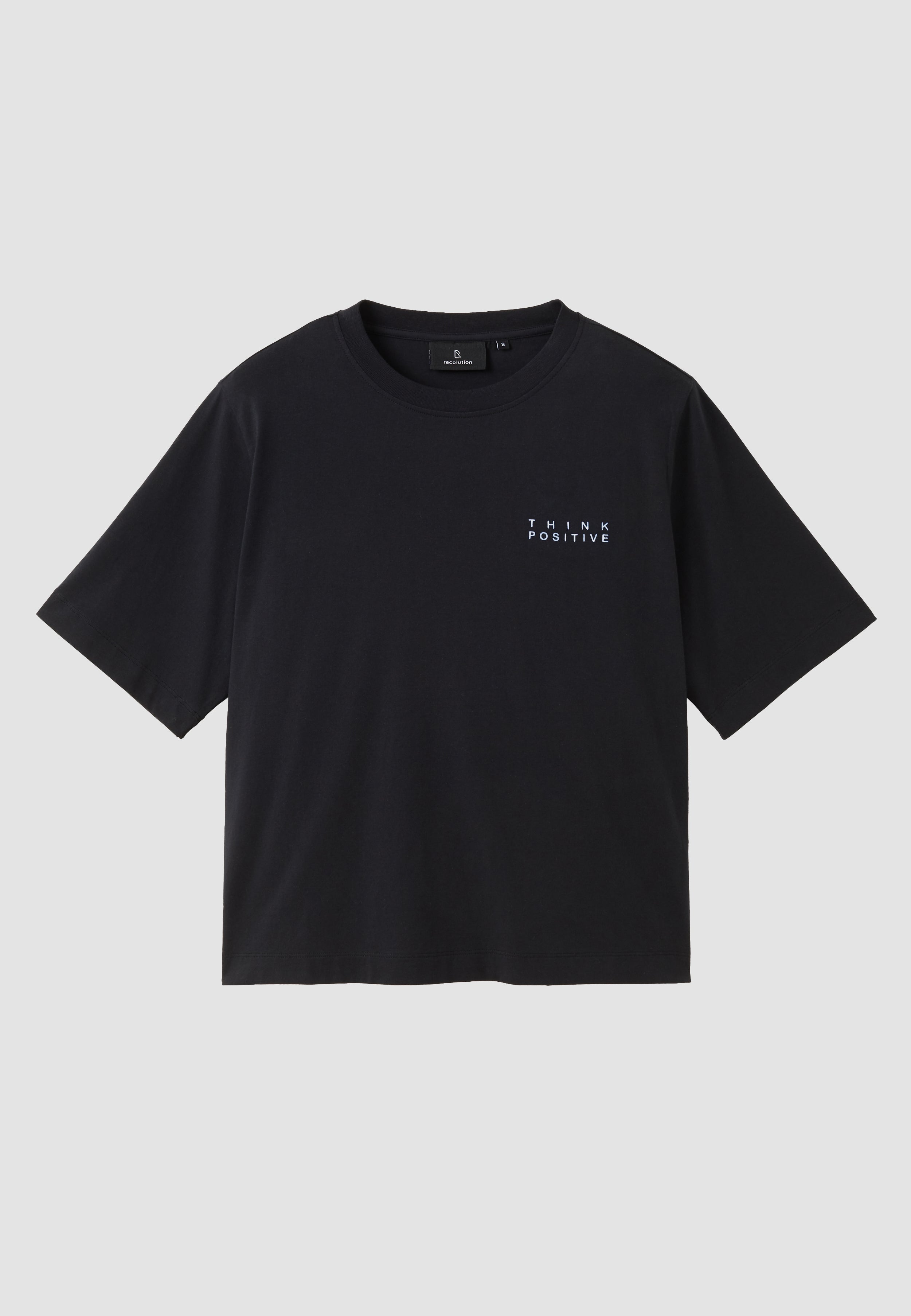 Recolution Azolla Think Positive t-shirt nera cotone bio