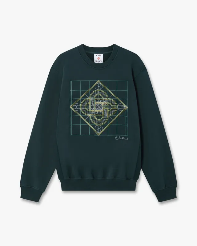 Casablanca Logo Geometrie Sacree Felpa Verde Cotone