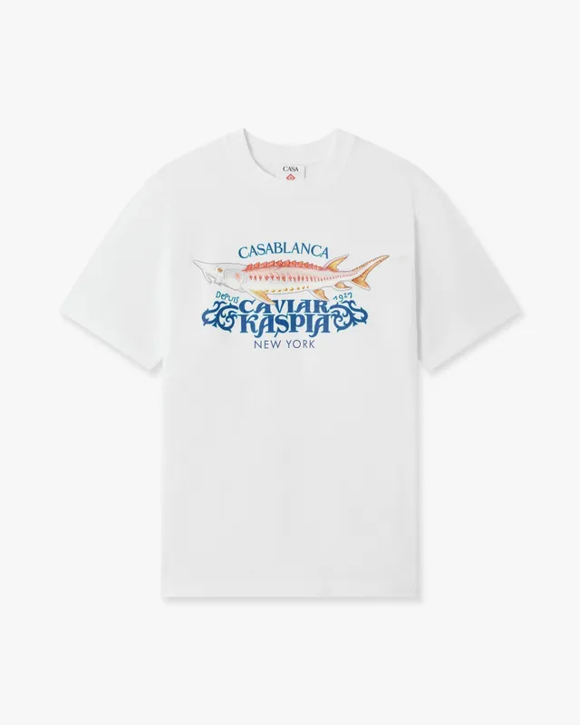 Casablanca Kaspia T-shirt Uomo Bianca cotone bio