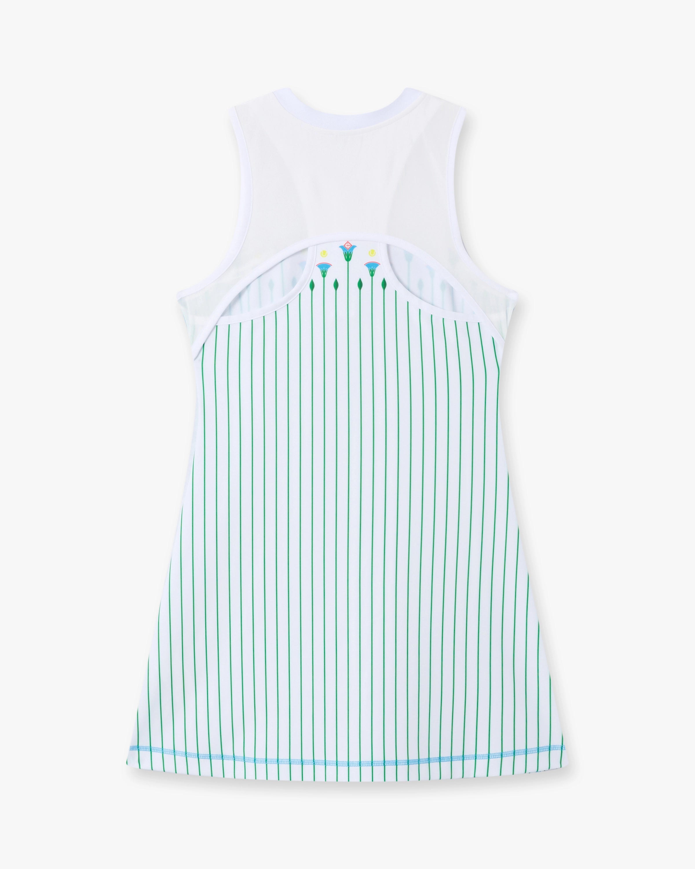Casablanca Floral Stripe vestito tennis bianco slim