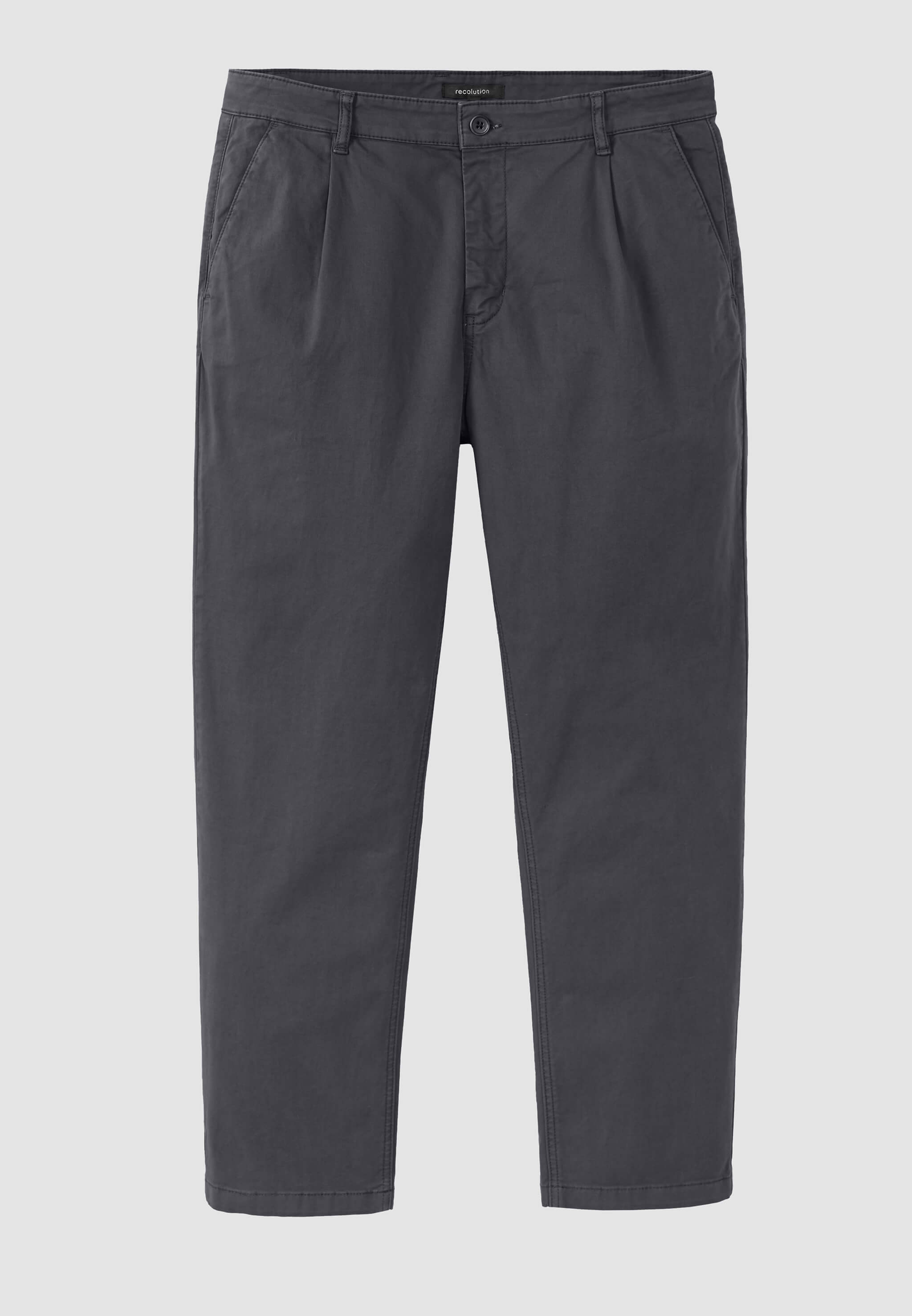 Recolution Oak pantaloni chino uomo grigio cotone bio