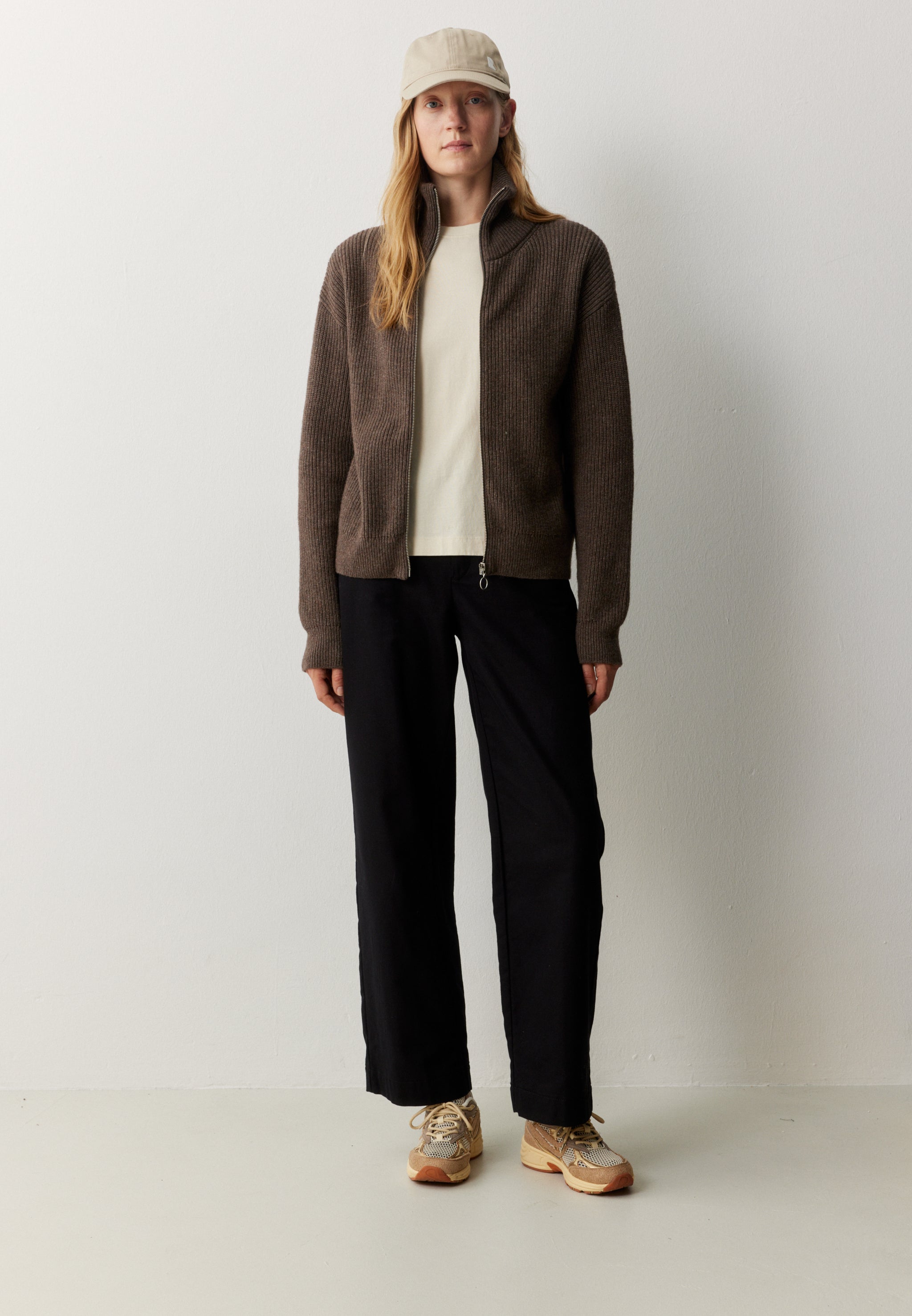 Recolution Tapioca cardigan donna marrone cotone bio