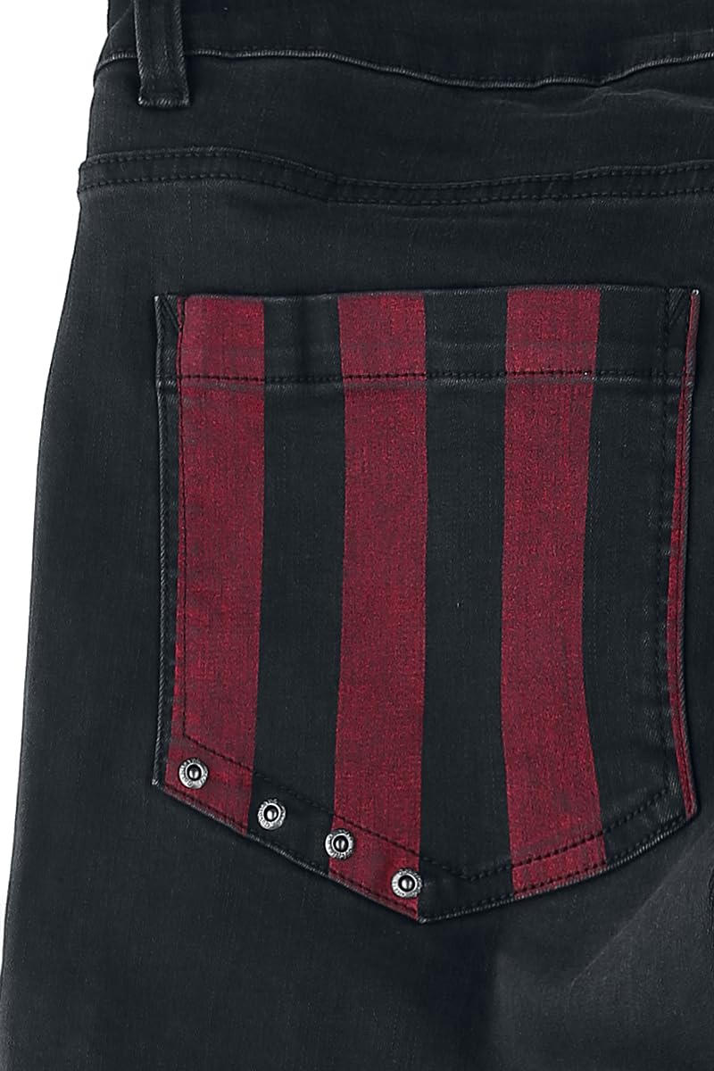 Gothicana by EMP Jeans Neri e Rossi uomo 34W/32L gothic