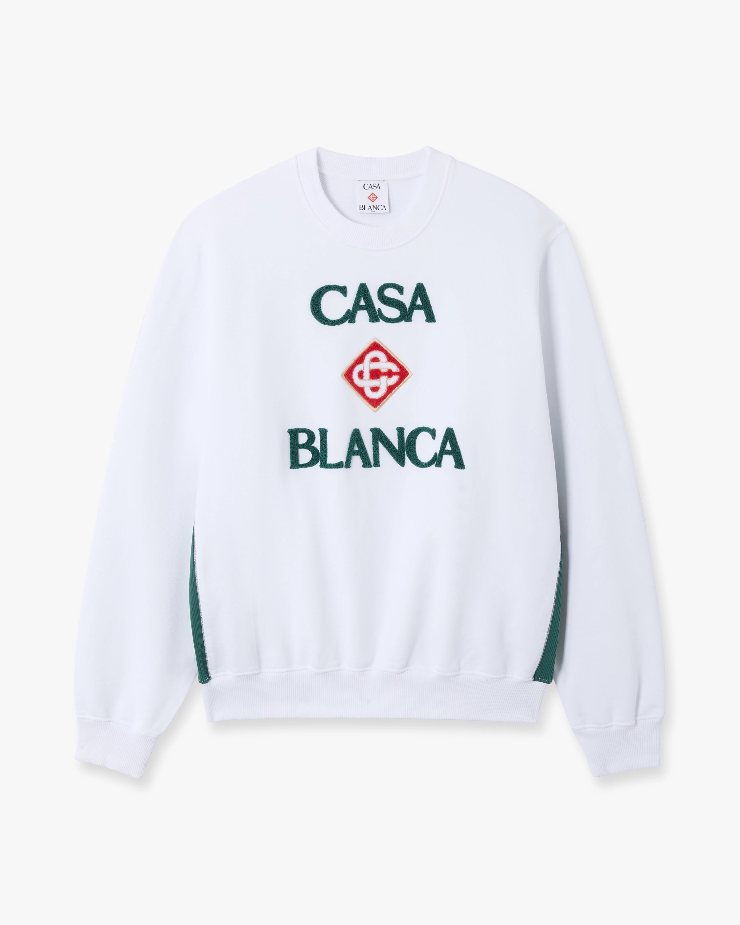 Casablanca Diamond Logo felpa bianca girocollo
