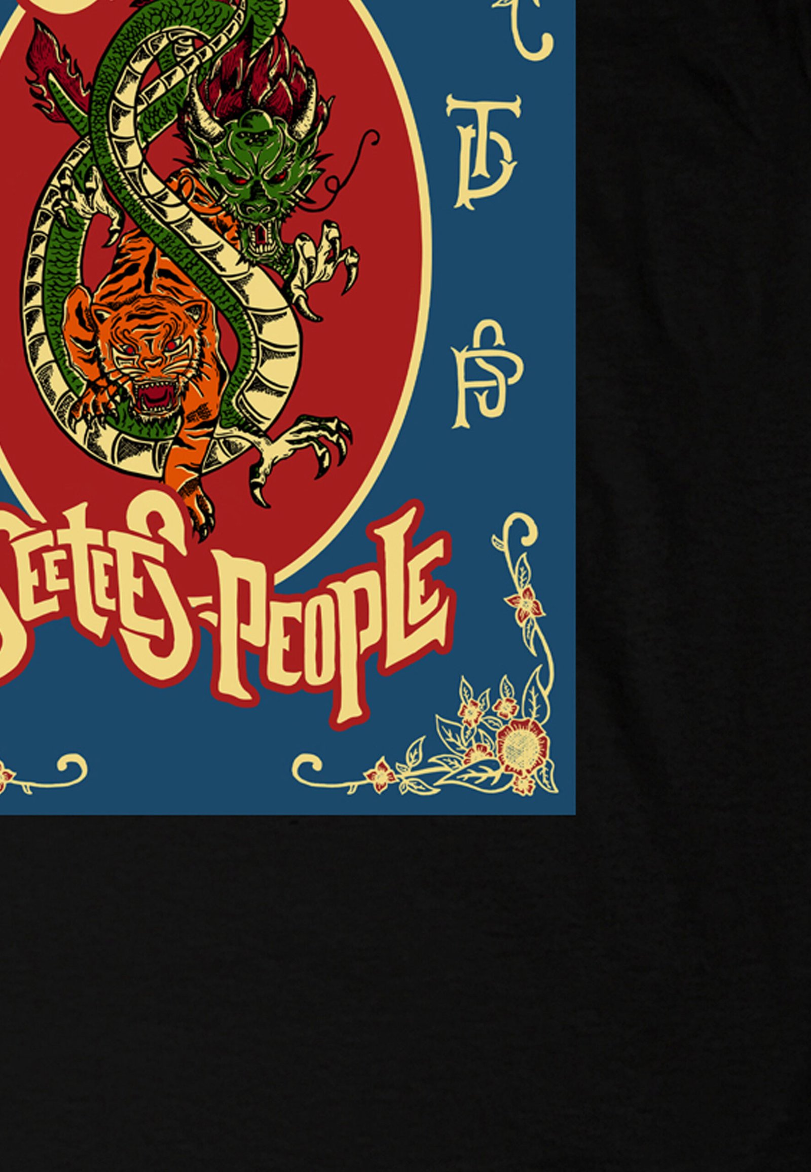 Seetees Chinatown Blu Dragon and Tiger maglietta comoda