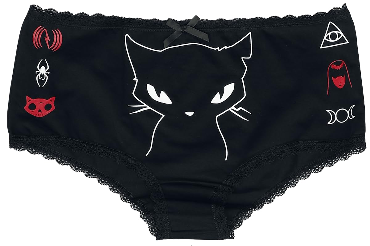 Gothicana by EMP Set 3 Slip donna pizzo nero gothic
