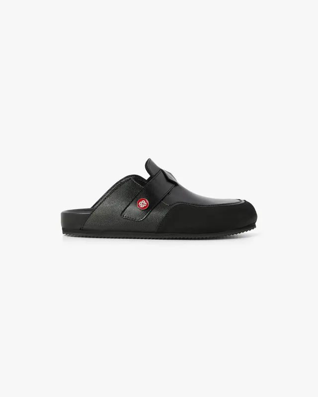 Casablanca Outdoor mule nero in pelle uomo