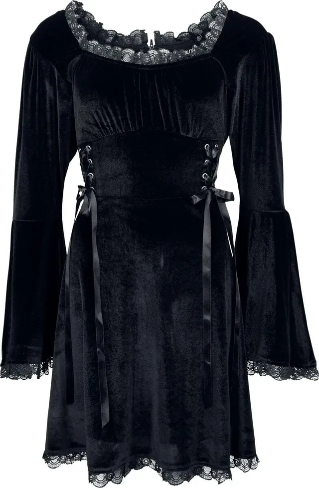 Gothicana by EMP Abito Nero con Lacci taglia M gotico