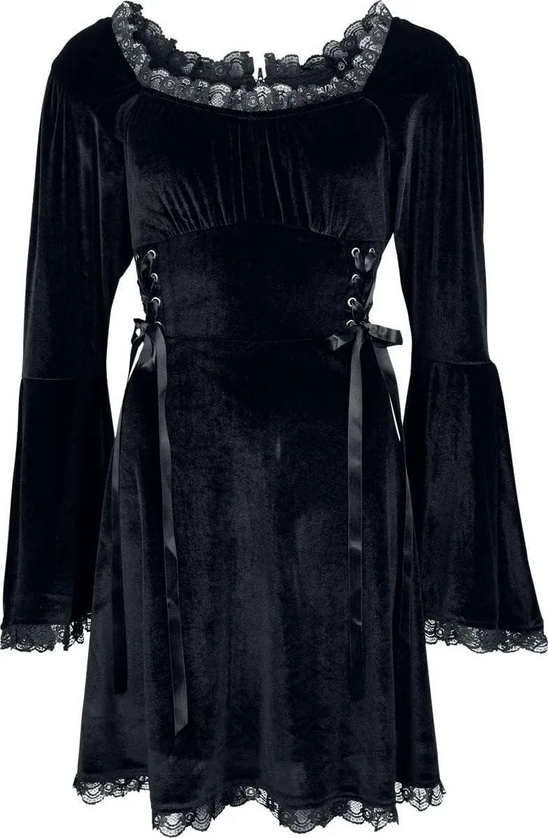 Gothicana by EMP Abito Nero con Lacci taglia M gotico