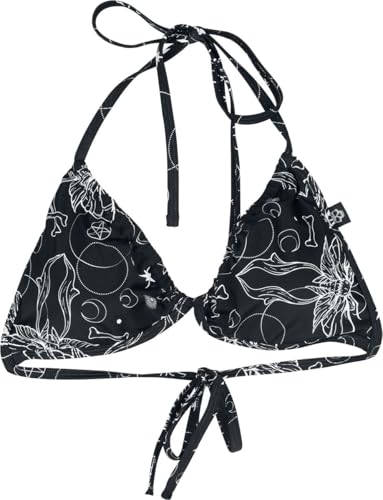 Gothicana by EMP top bikini triangolo nero imbottito