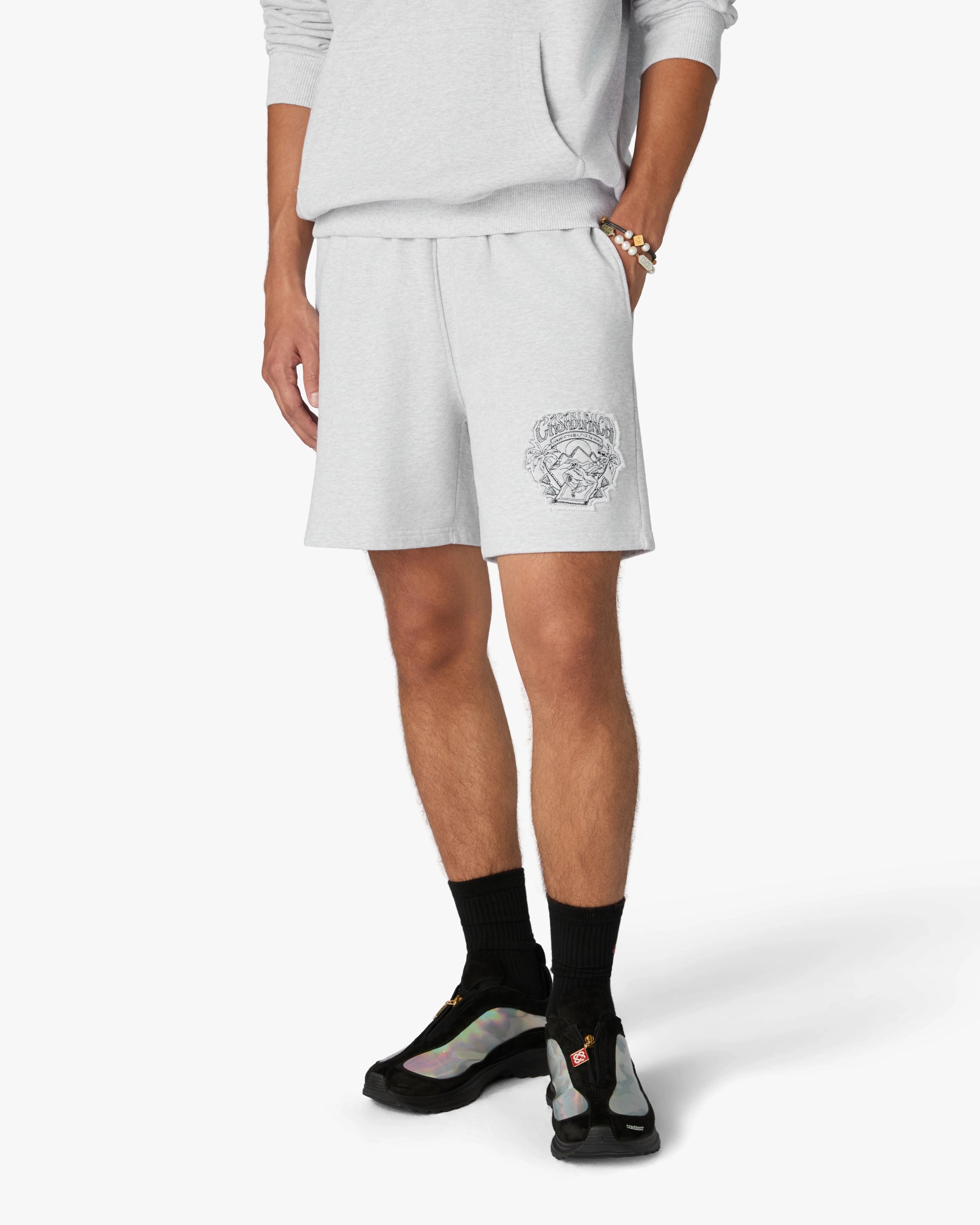 Casablanca Eveil Ancestral shorts grigio cotone bio