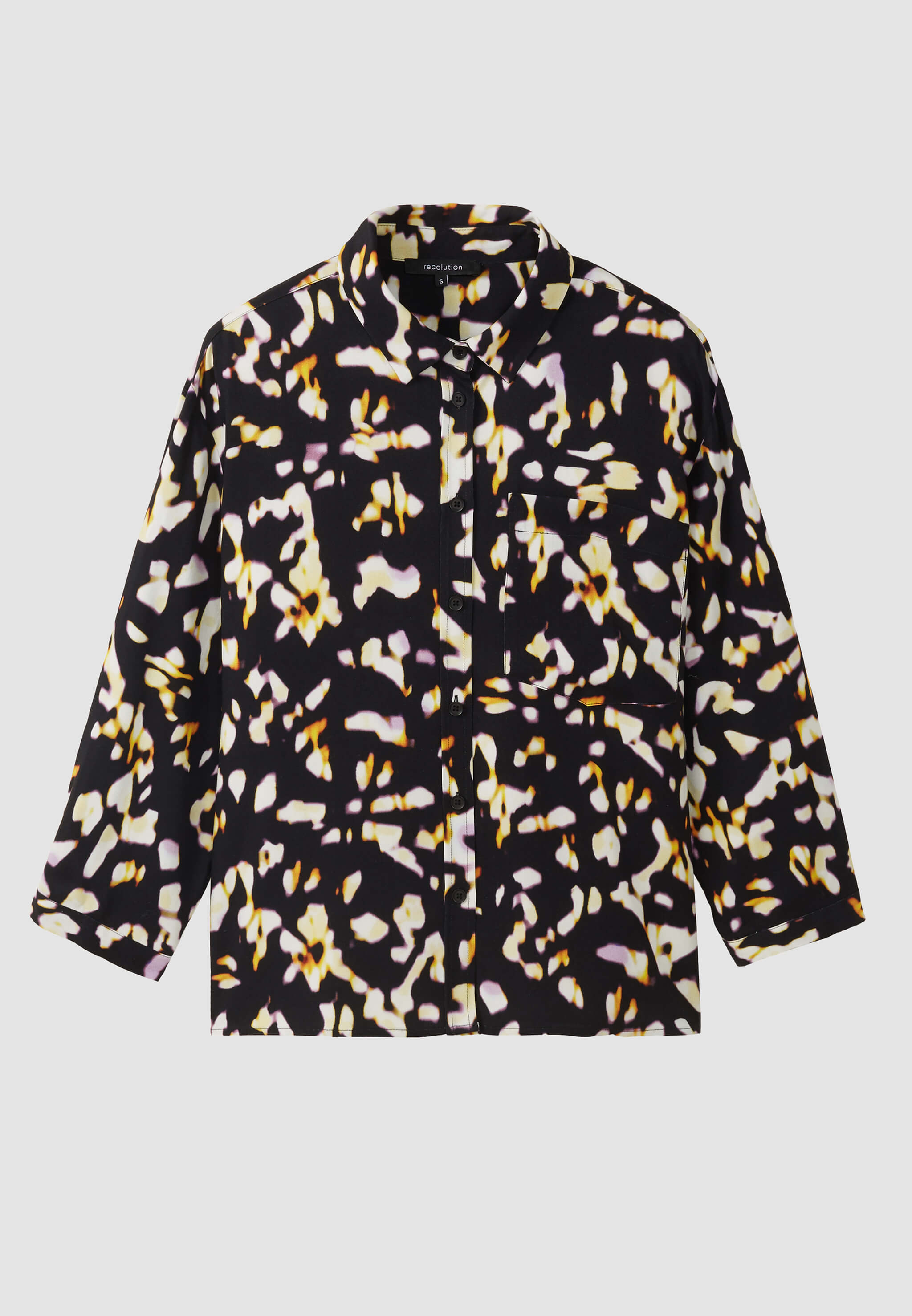 Recolution Cypress Blurry camicia nera viscosa