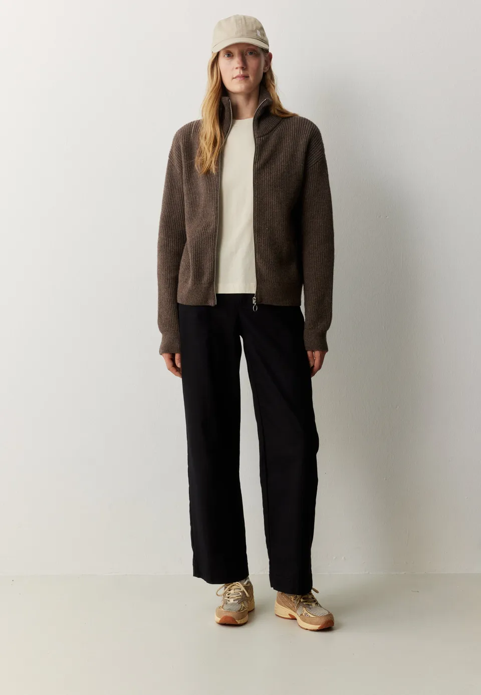 Recolution Tapioca cardigan donna marrone cotone bio