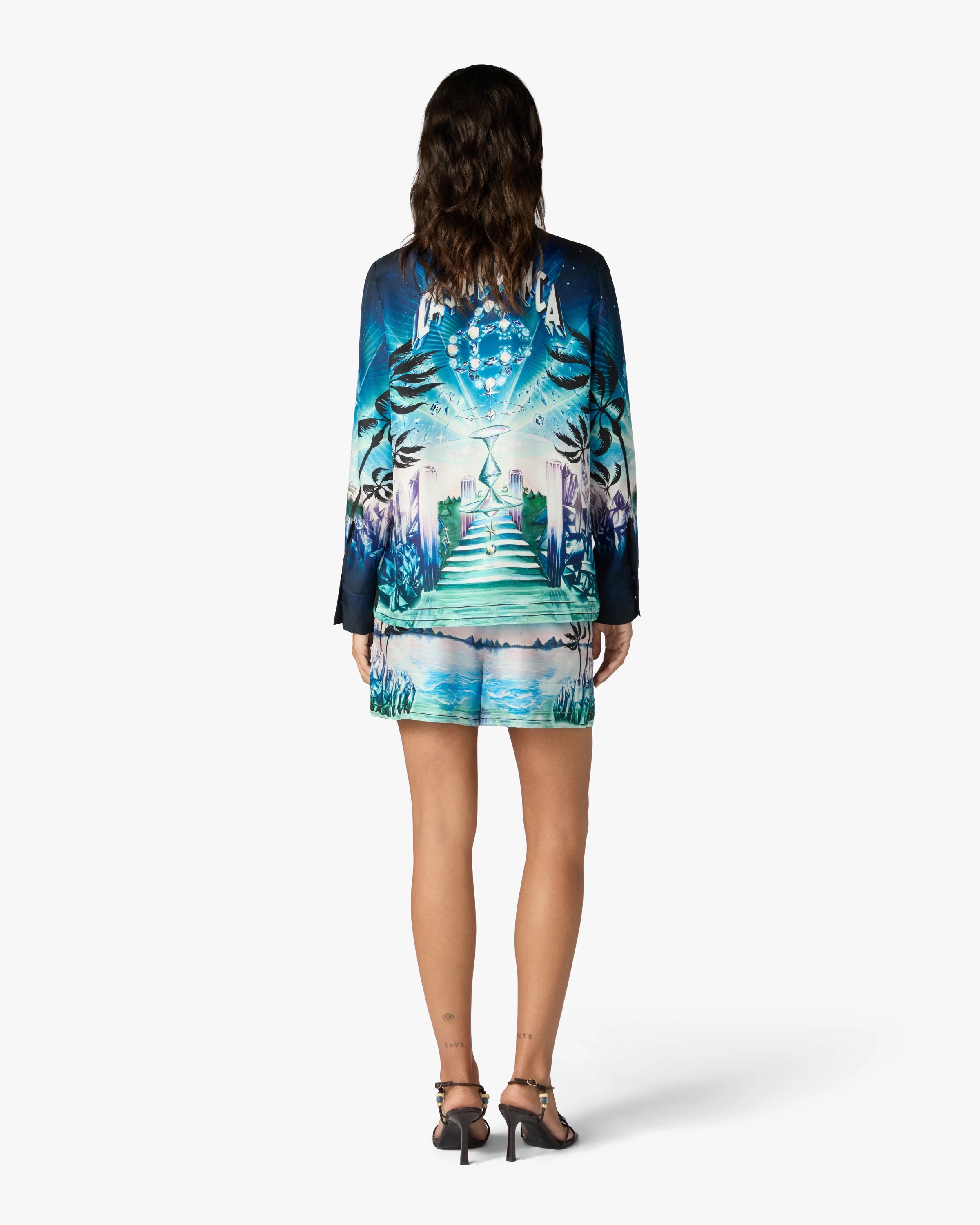 Casablanca Crystal Alchemy shorts seta stampa multicolore