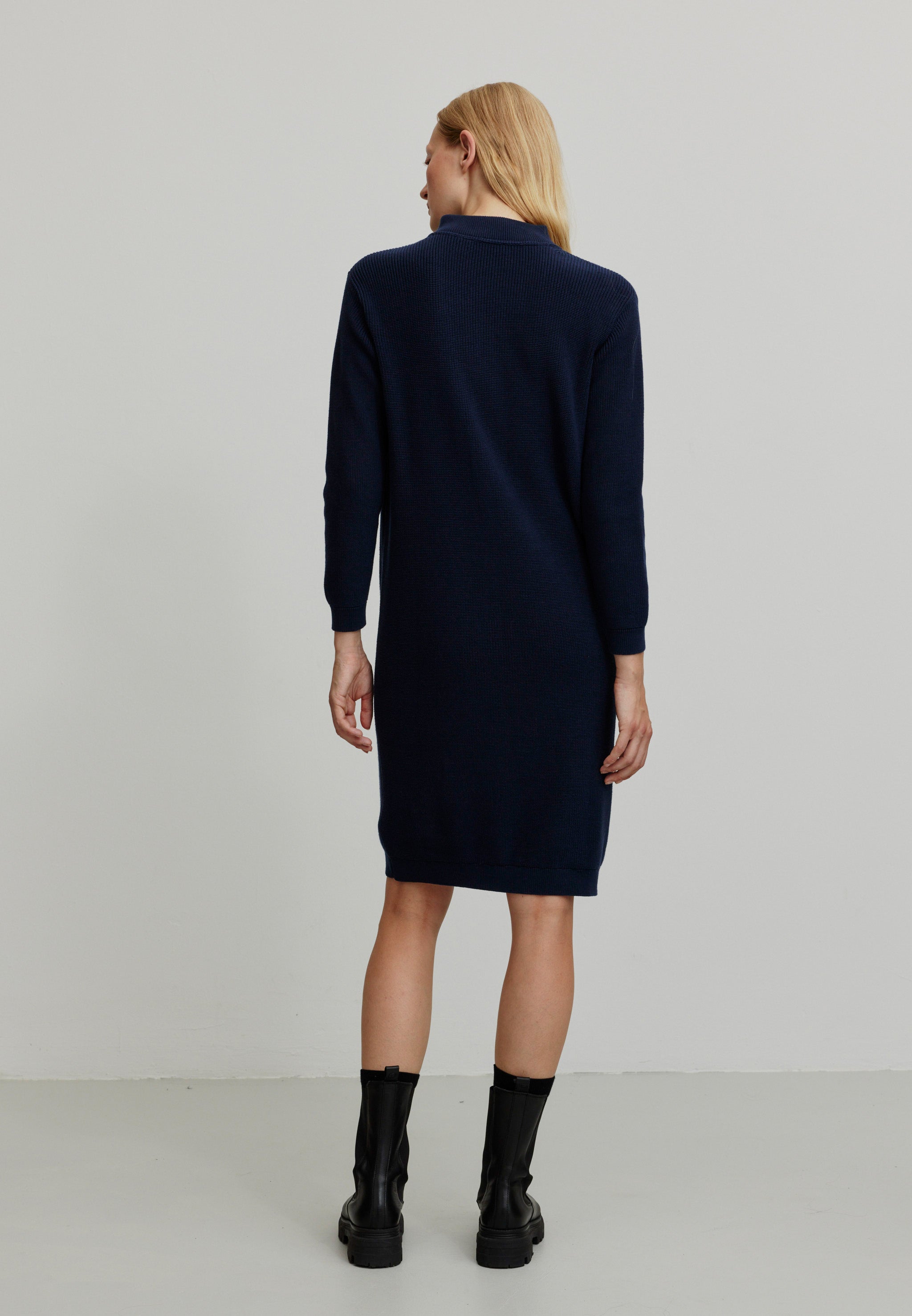 Recolution Stellera abito in maglia blu cotone bio