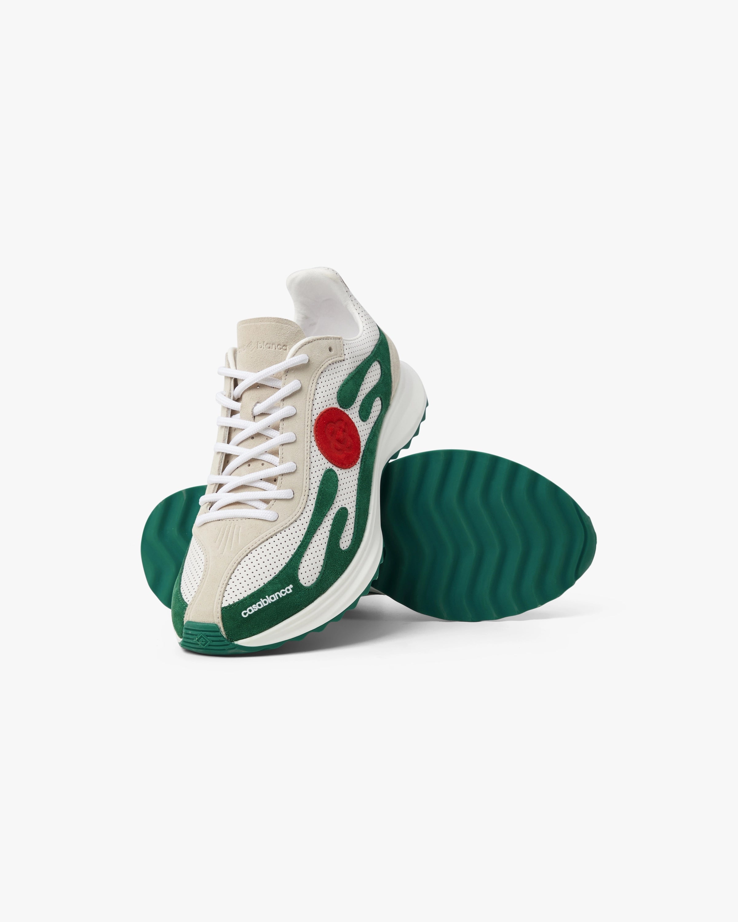 Casablanca Stade sneakers donna bianco verde tessuto